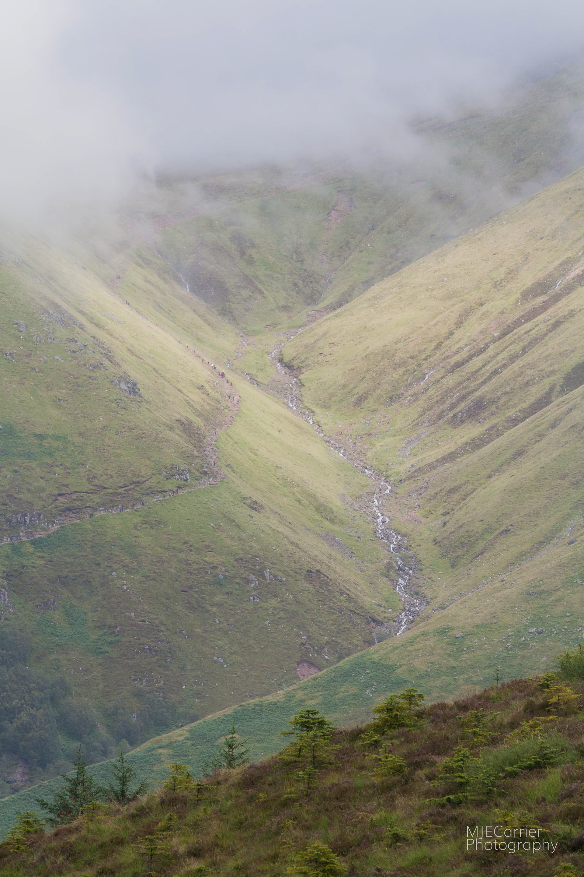 Only about a third of the way up the Ben Nevis path, looking from across the Glen