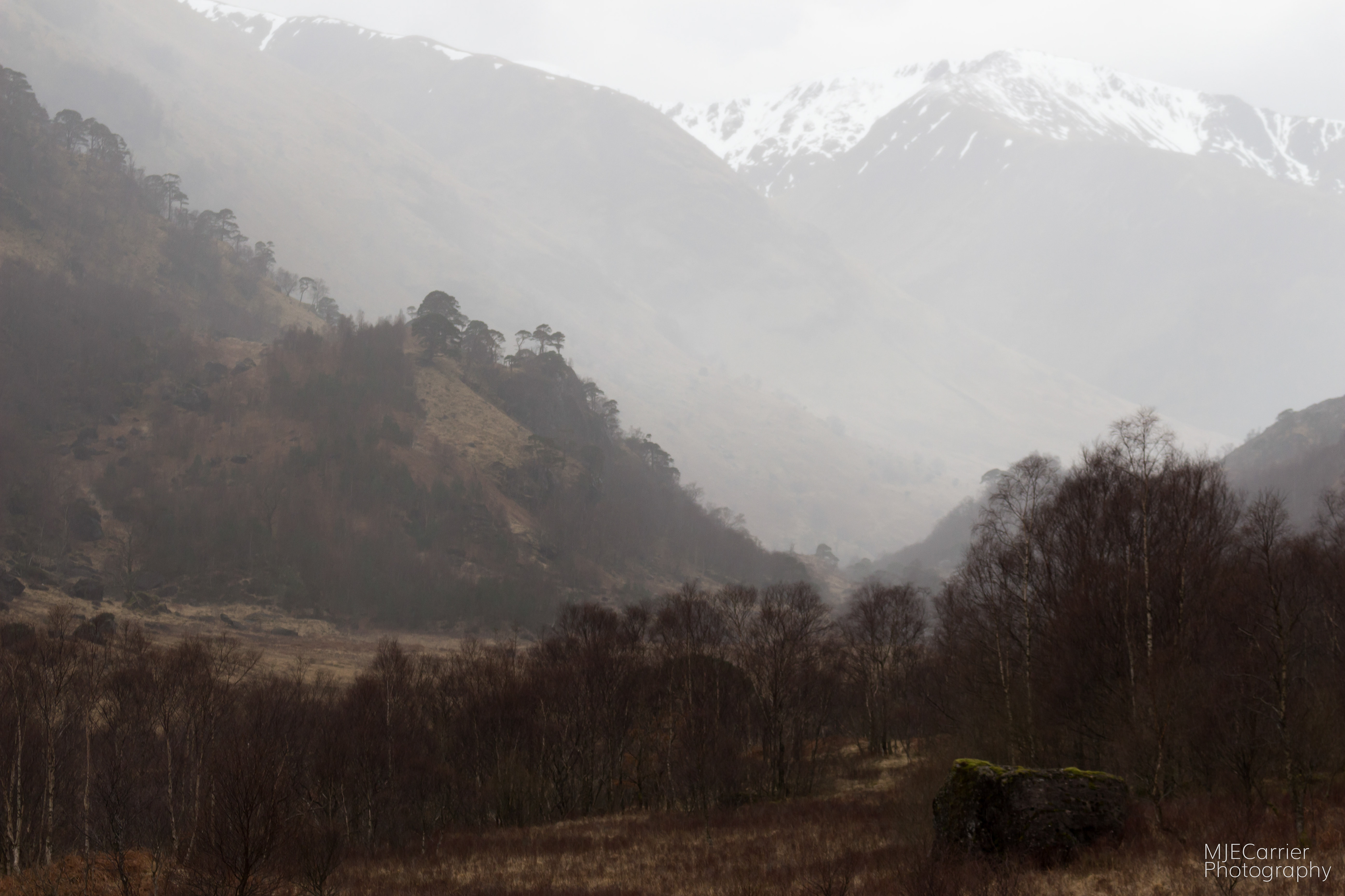 Looking back down Glen Nevis from the upper car park.