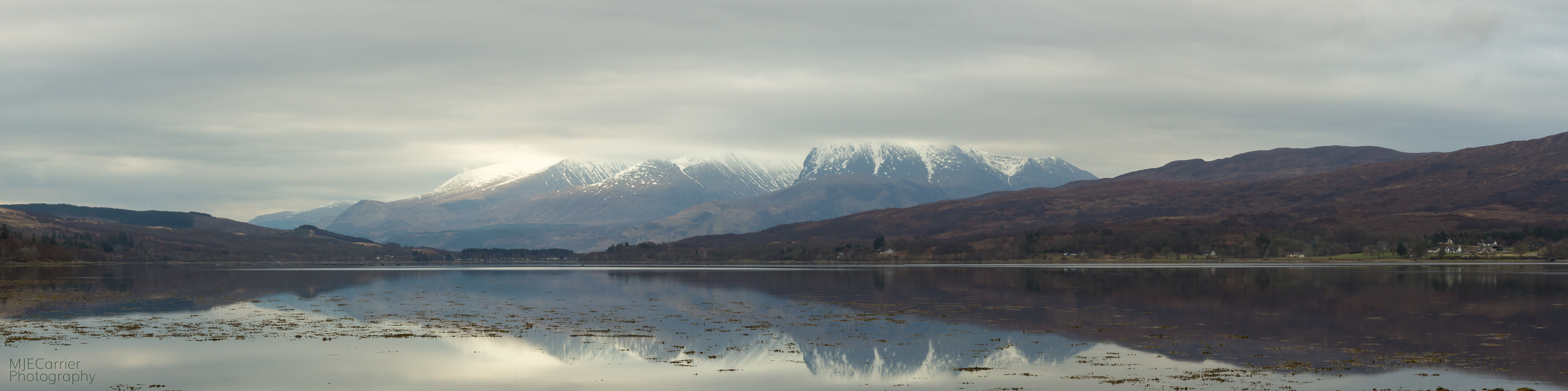 Looking East up Loch Eil towards Ben Nevis.