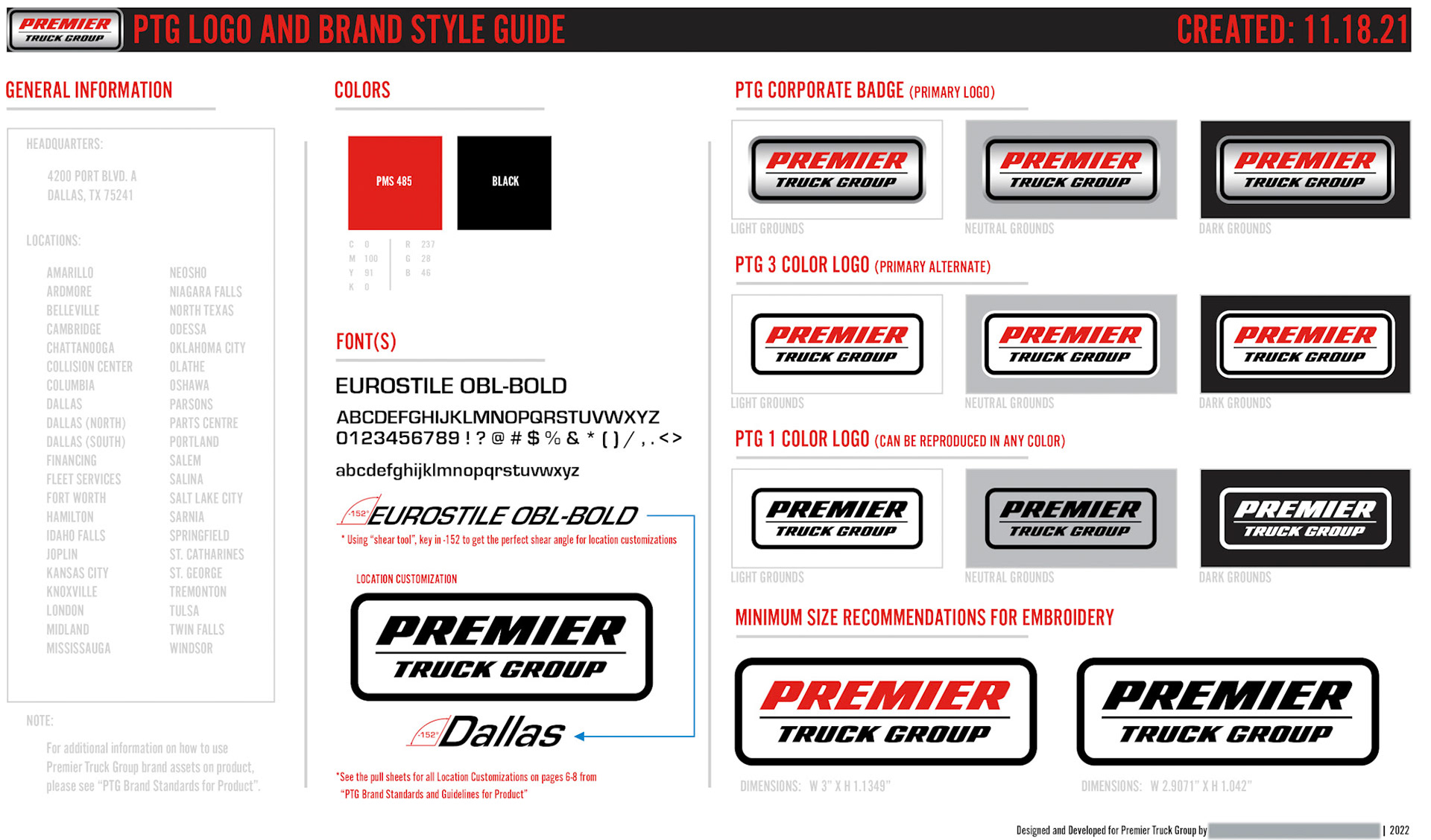 Premier Truck Group Logo Style Guide