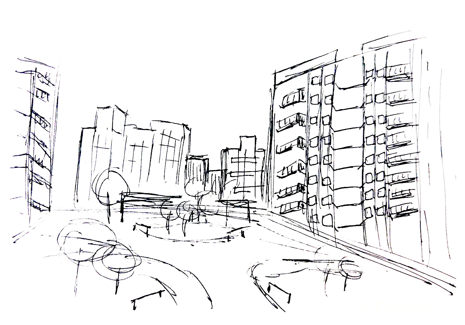 Site sketch of the superblock site completed upon visitation in NYC