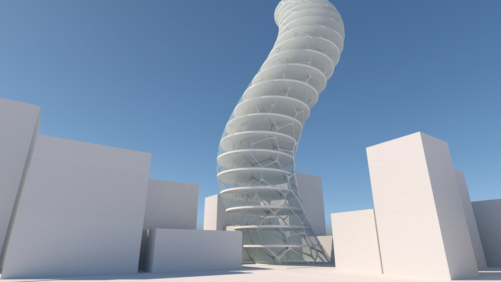 Rendering of Rhino3D model materials and sky done in V-Ray