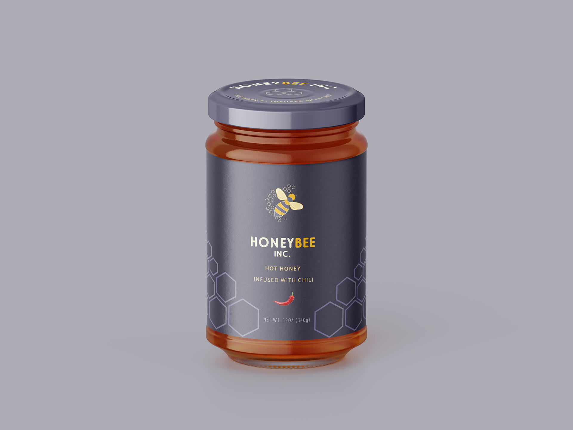 Chili Infused Honey Jar Mockup