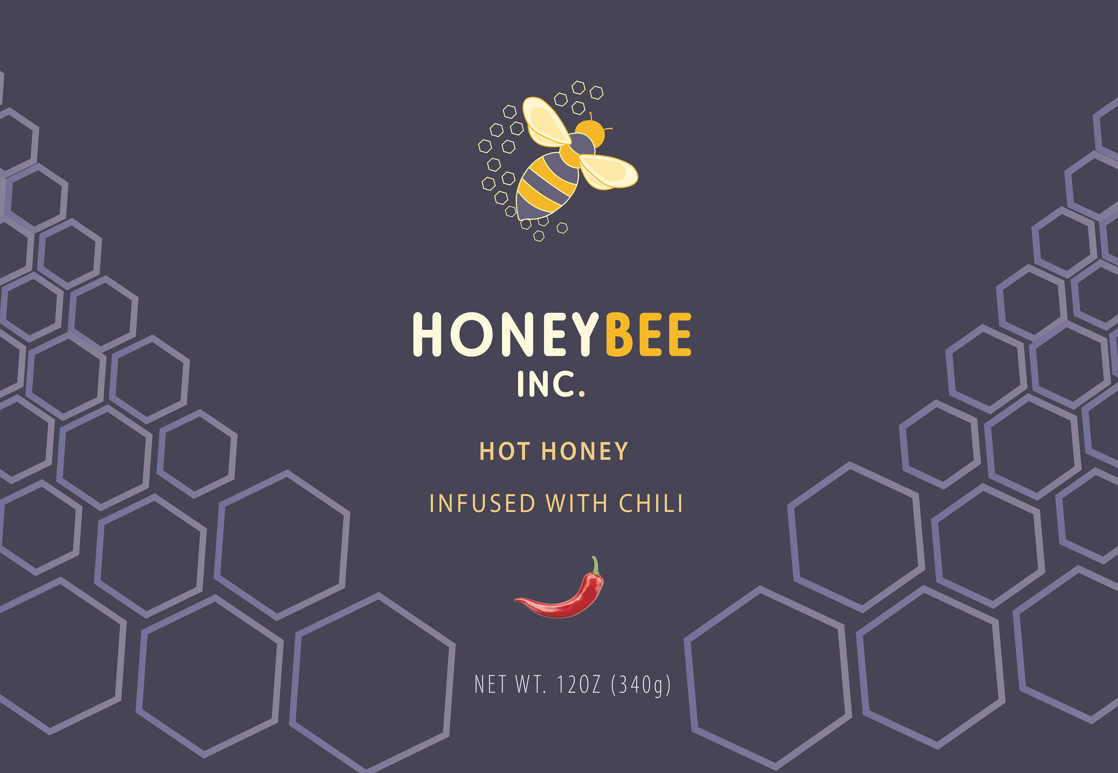 Chili Infused Honey Jar design