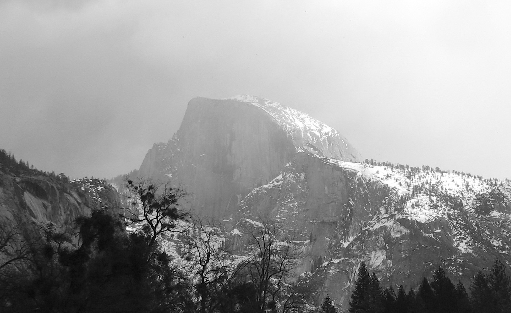 Snowy half dome