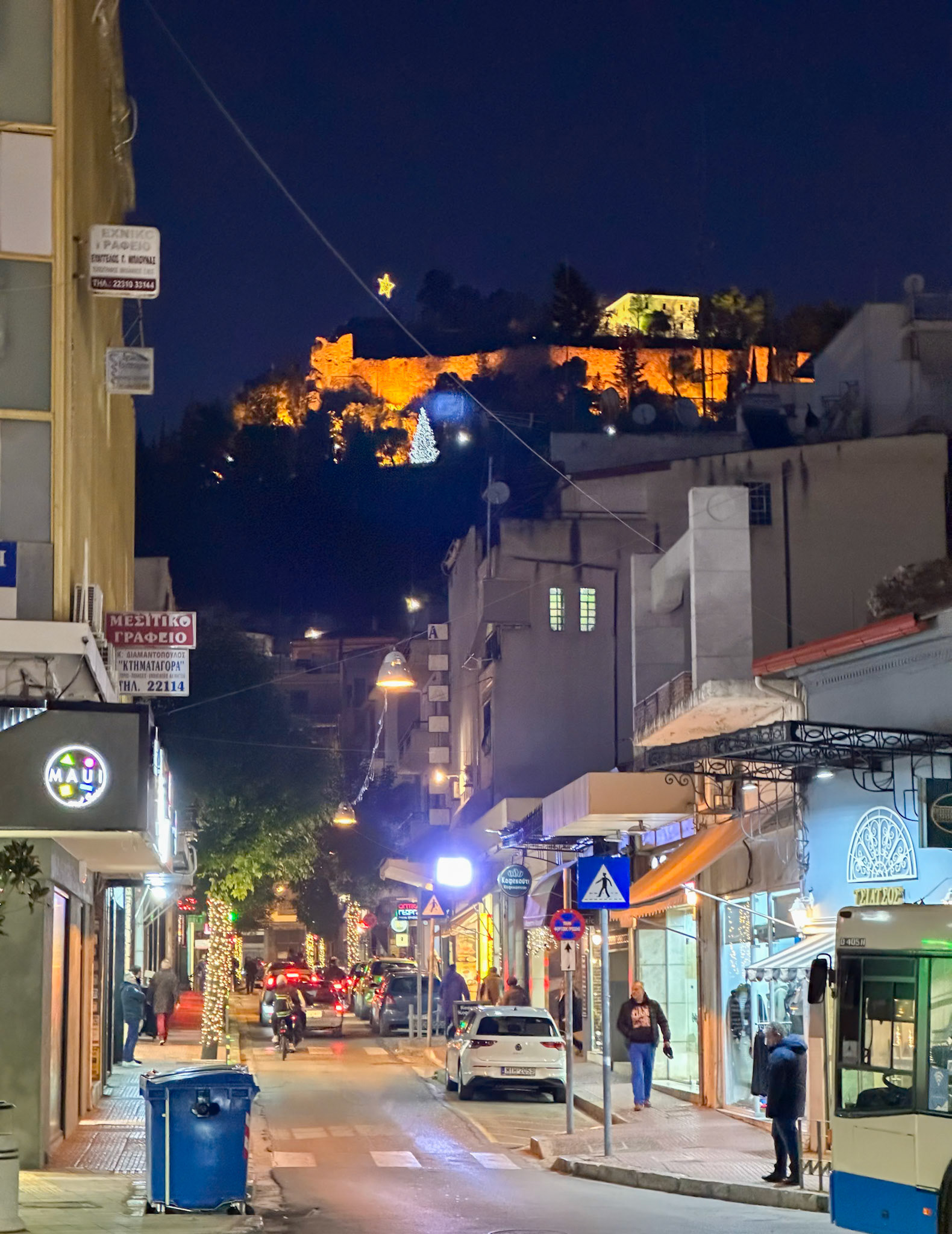 The castle, visible from the streets