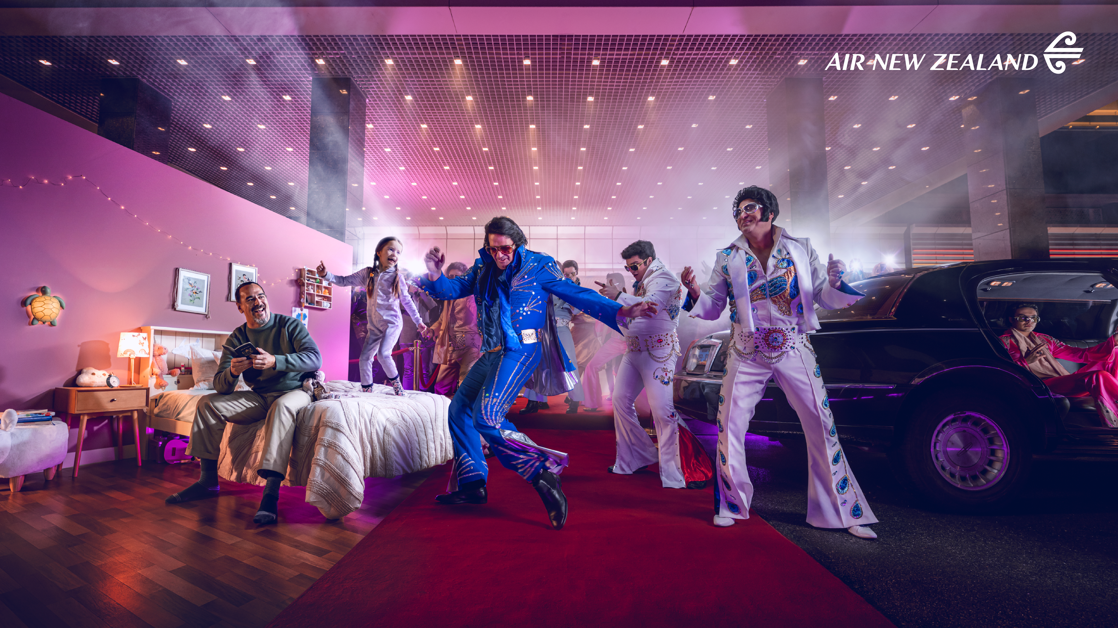 Creative art direction for the Air New Zealand 'From Here, Anywhere' campaign by Ben Barnes, featuring cinematic visual storytelling and brand-led imagery.