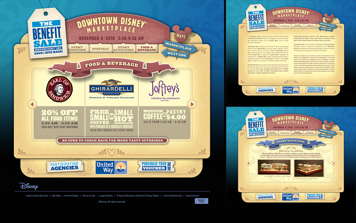 PAGES FROM THE DISNEY MERCHANDISE SALE WEBSITE
