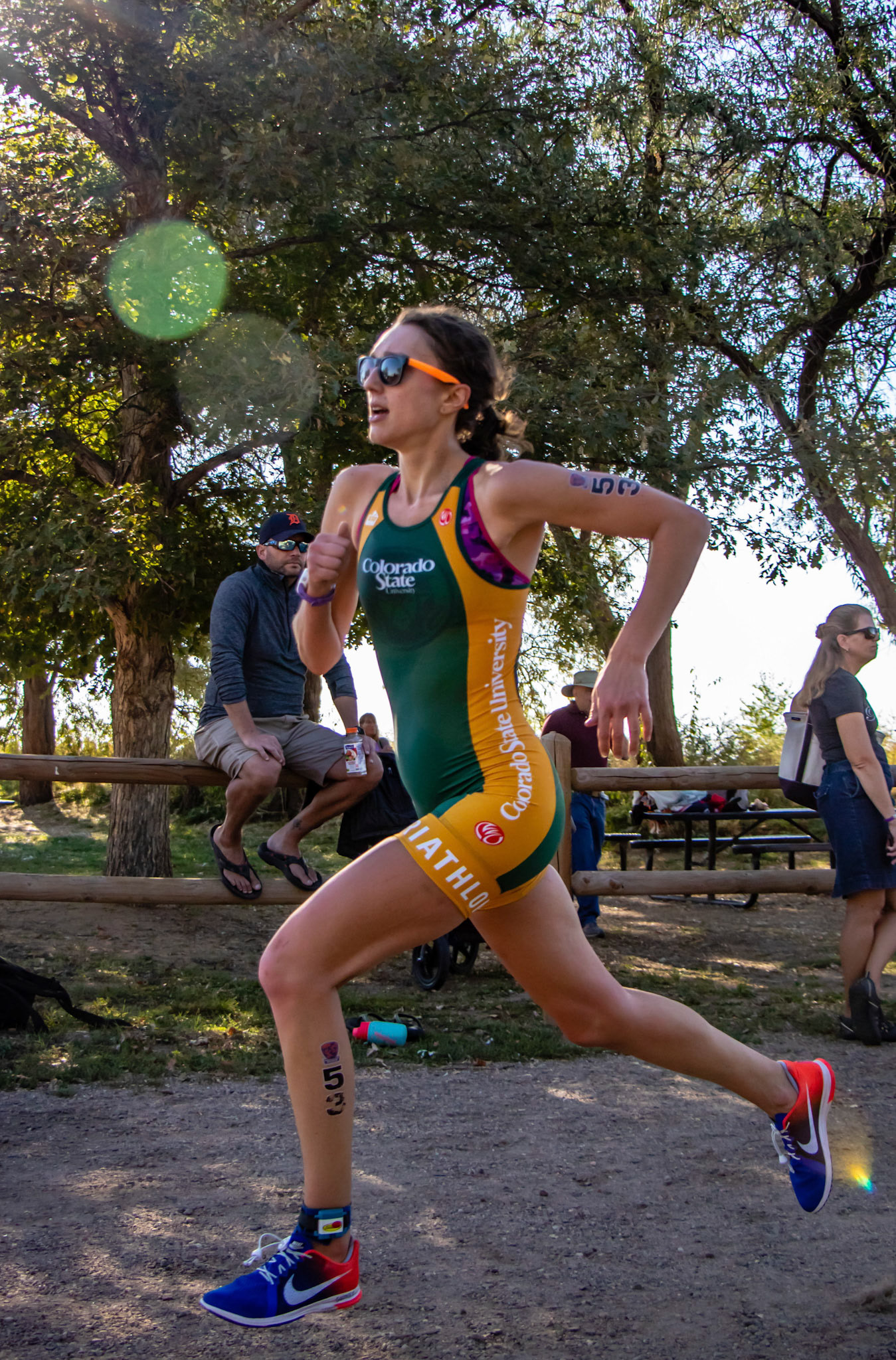 Megan Cooney's final spirit to a collegiate women's victory at the 2018 Oktoberfest Triathlon in Longmont, Colo.  