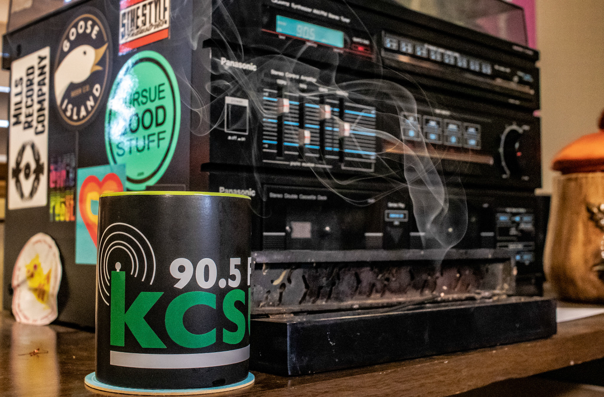 The purpose of this image was to symbolize the nostalgic feeling one gets from listening to 90.5 KCSU Fort Collins.