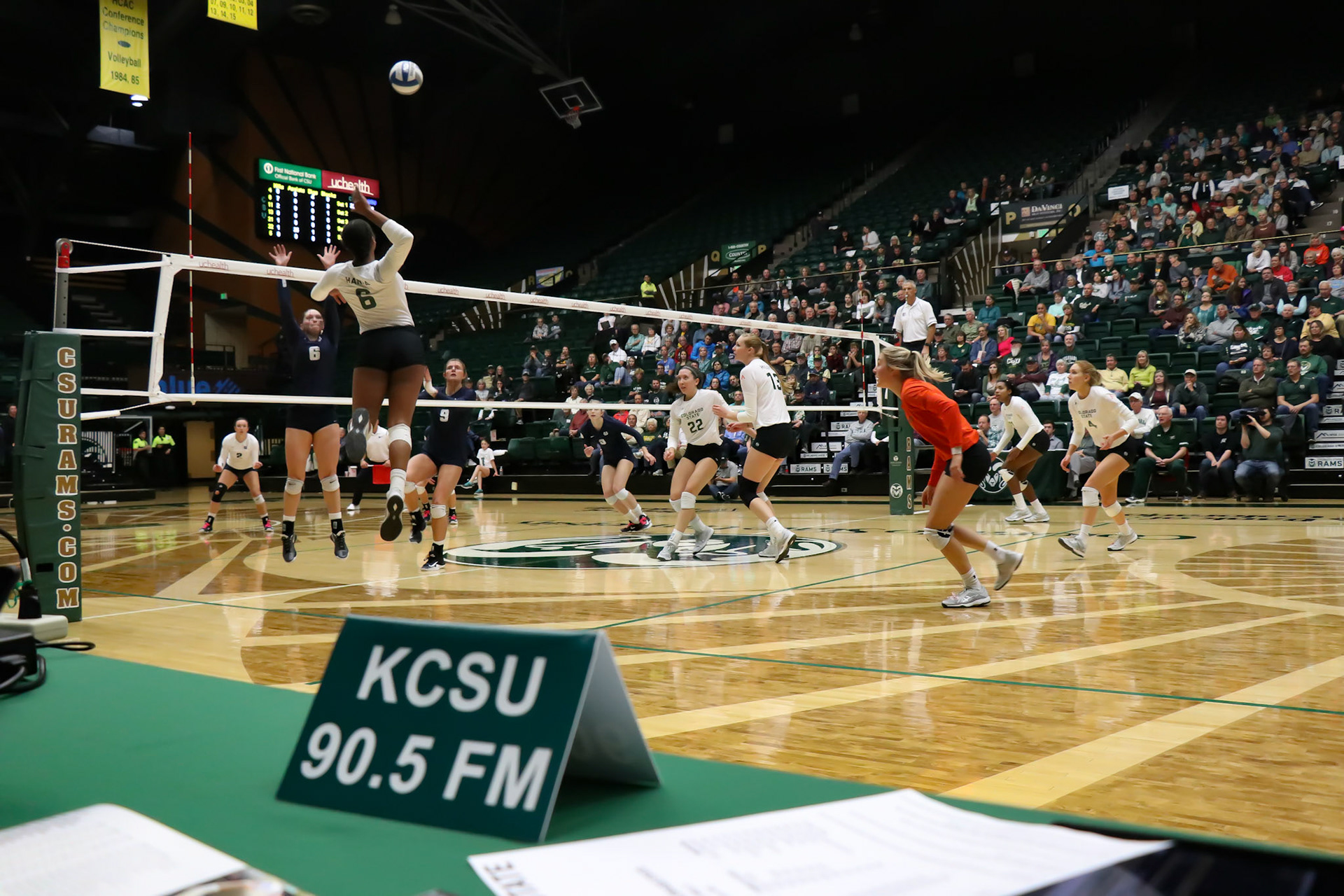 Despite the frustration, (as seen in the previous photo) the Colorado State Rams continued their 13-game winning streak with a dominating sweep over Utah State at Moby Arena in Fort Collins Colo. on Nov. 2, 2017. 