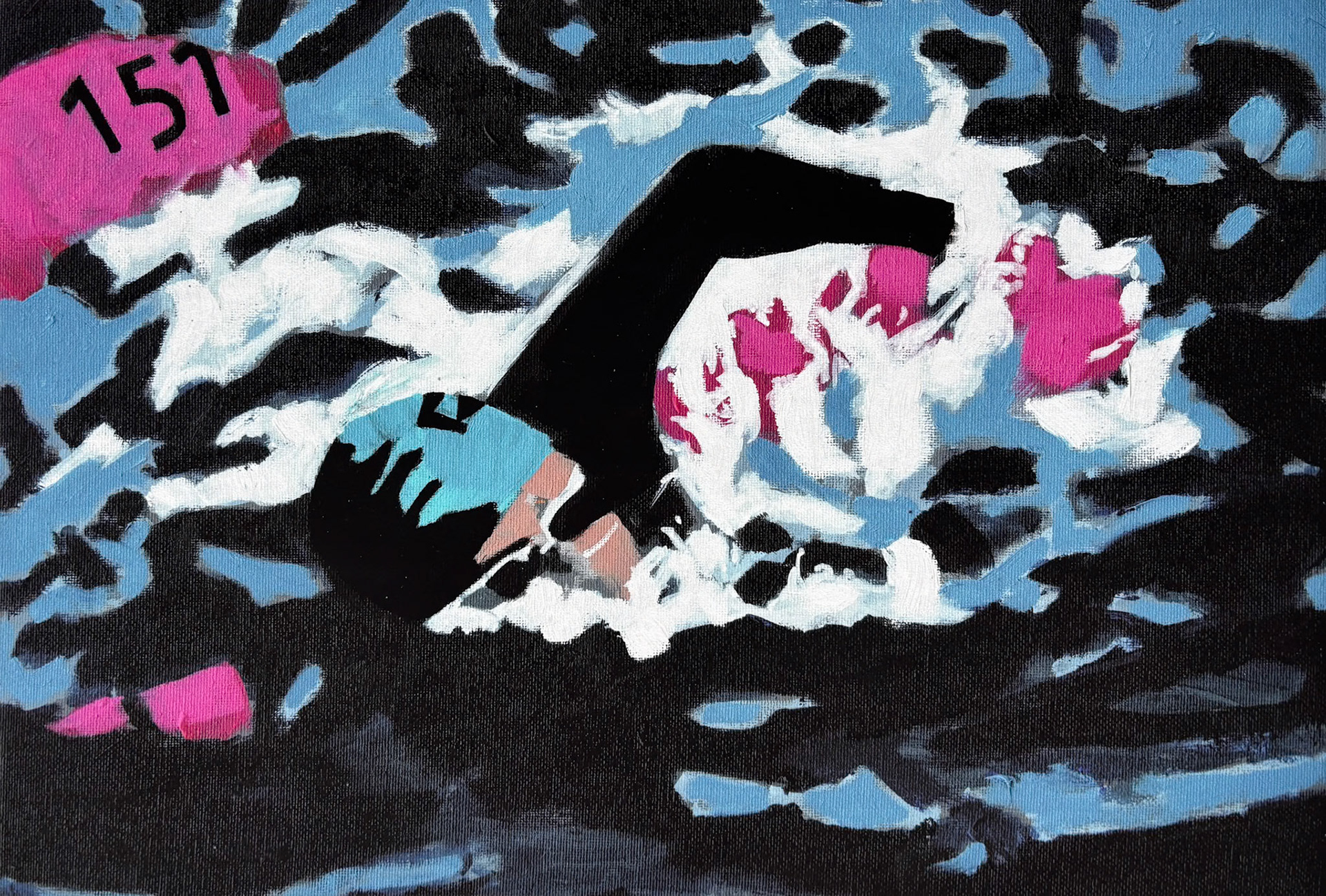 Breathe Acrylic on canvas board 42 x 29.7 cm