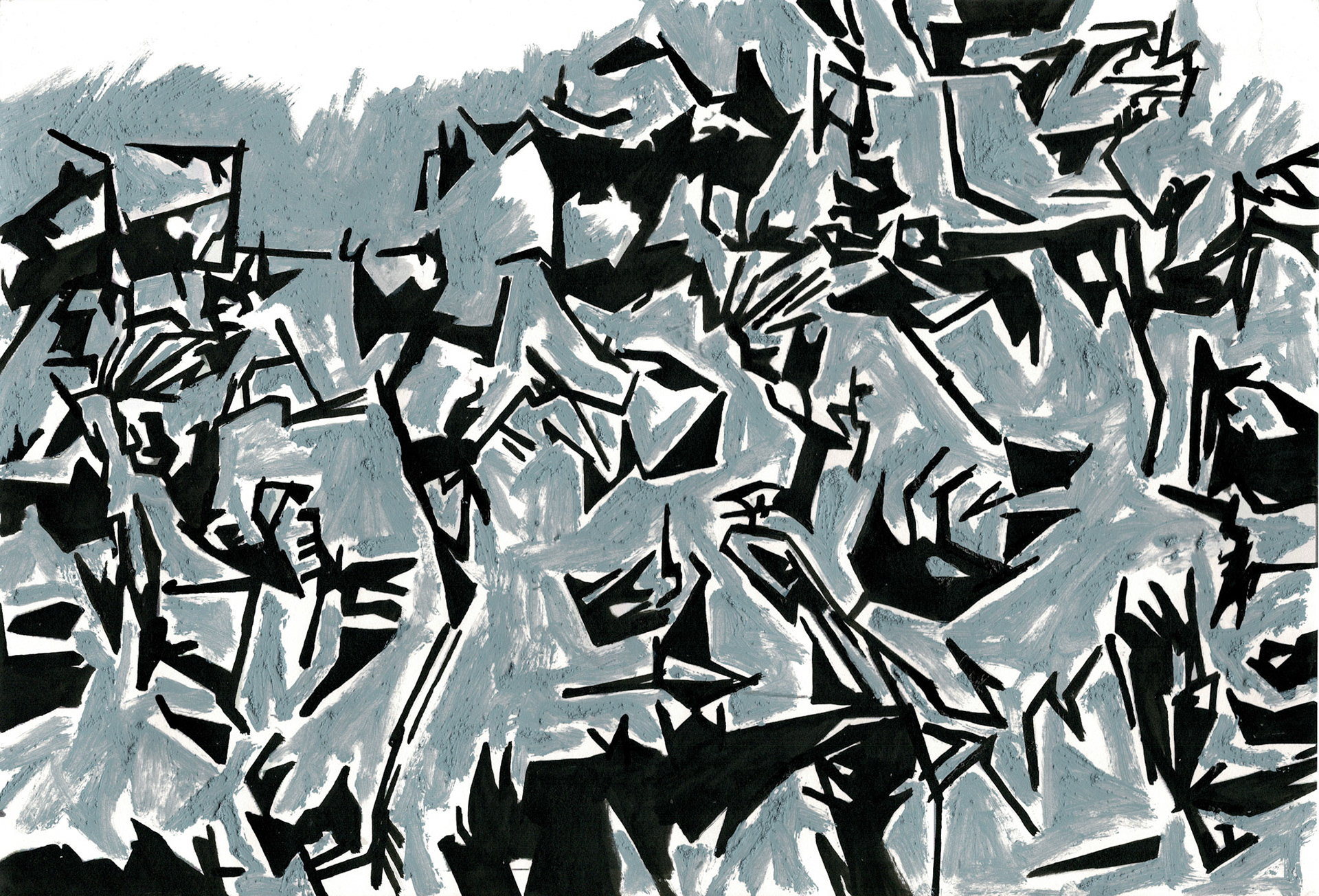 Fun Tunnel 1 painted sketch b/w
