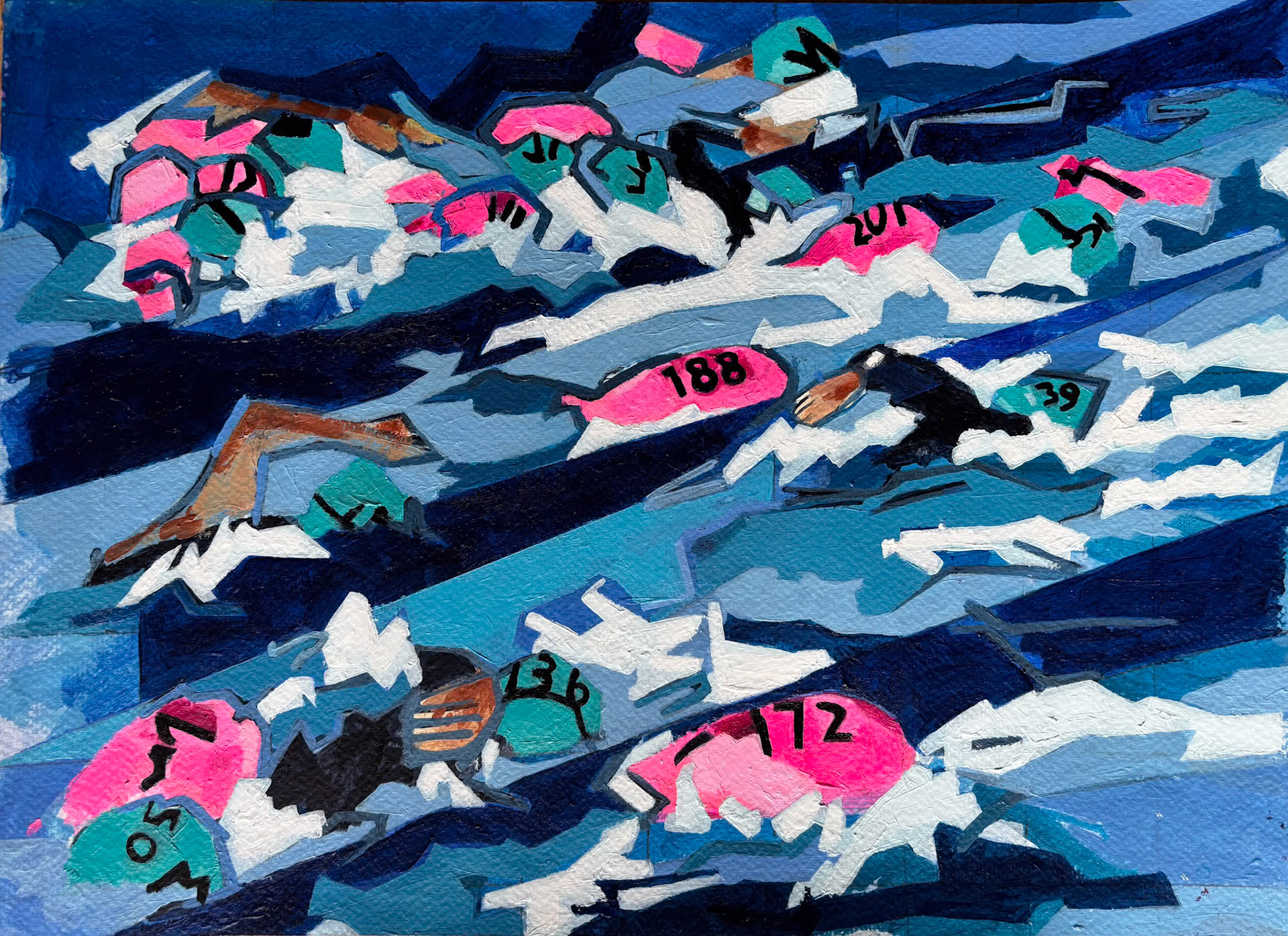 Start Acrylic on watercolour paper 42 x 29.7 cm