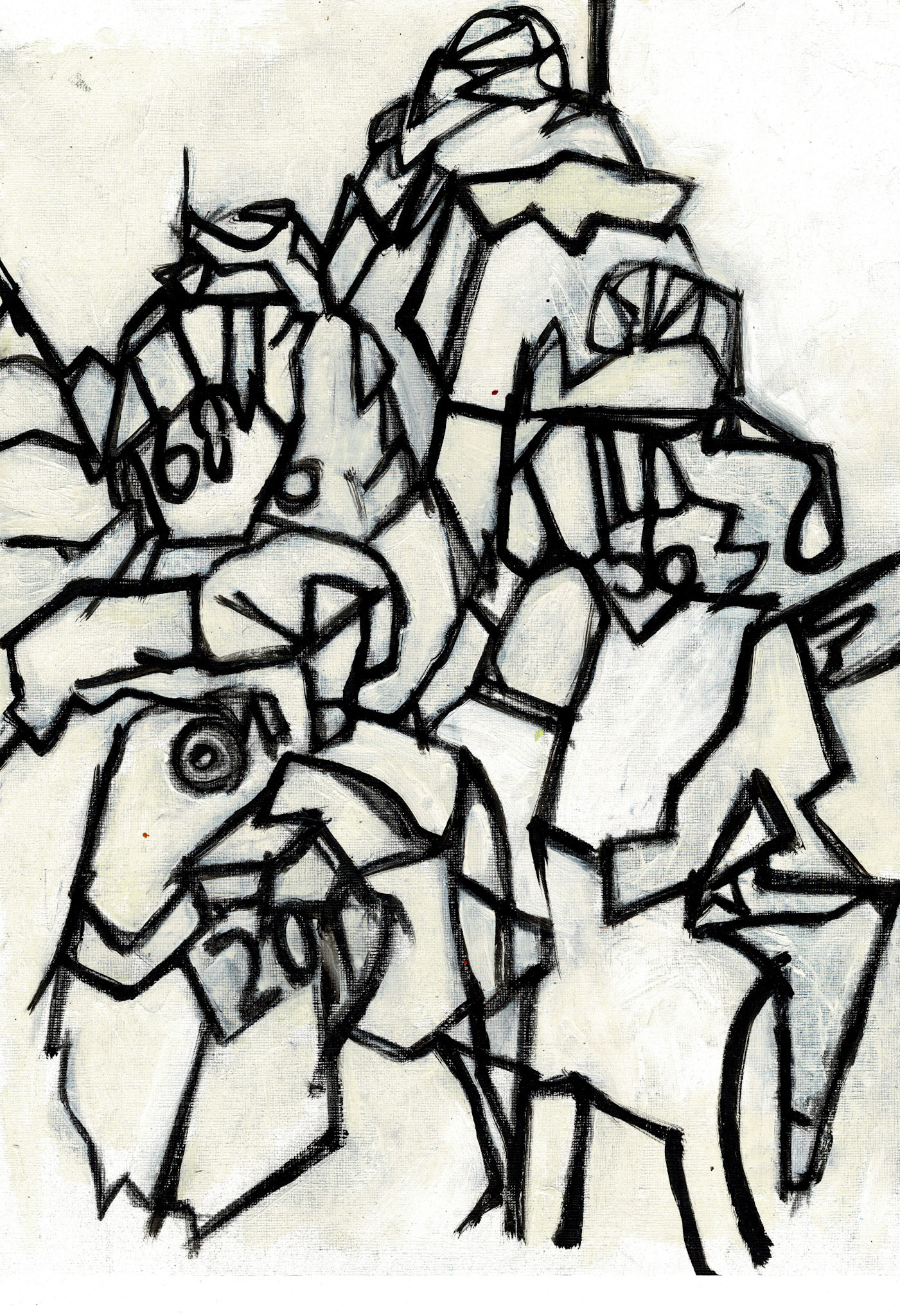 Jostle Charcoal & oil bar on Arches 30.4 x 40.6 cm