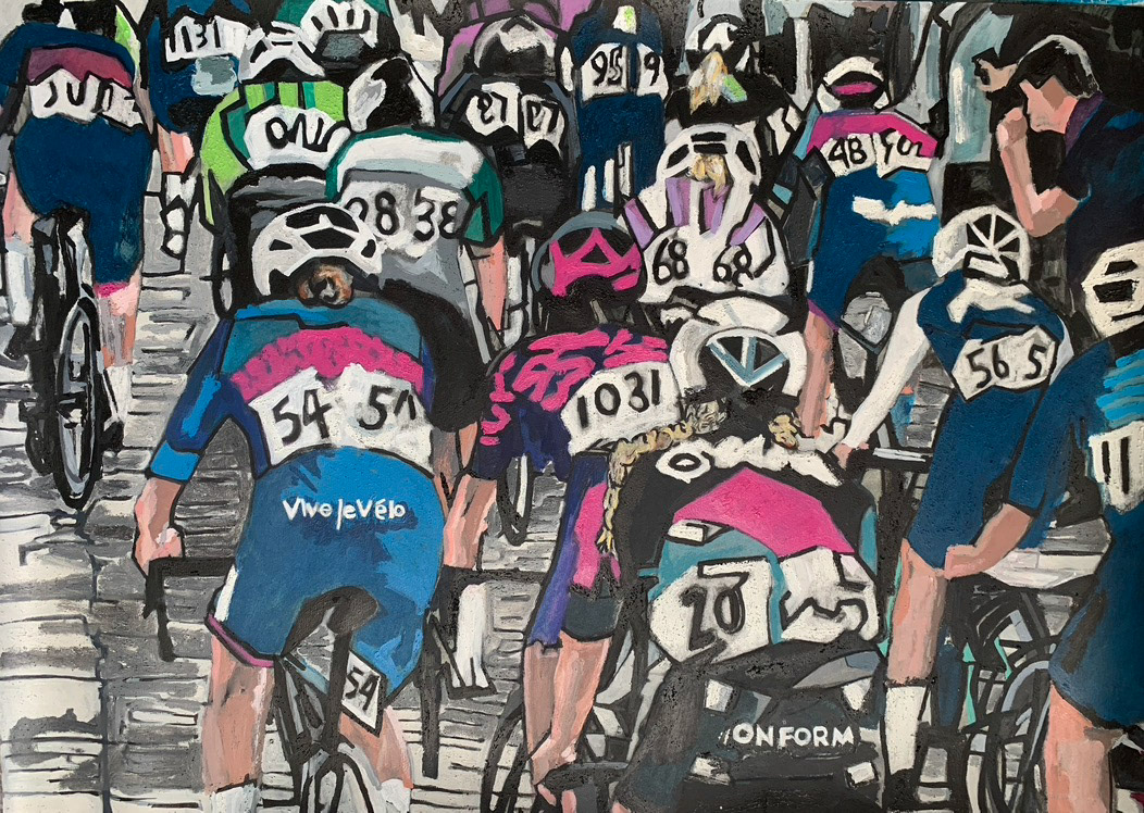 "Up Michaelgate again" Acrylic on paper 70 x 50 cm