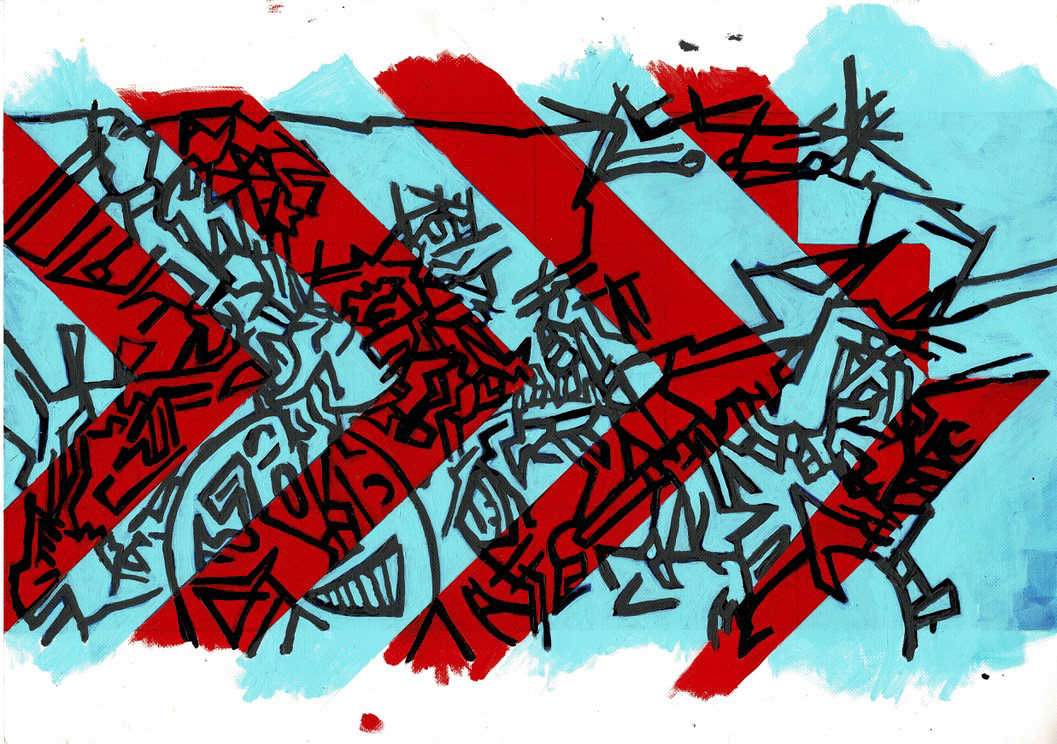 Chevron No 1 Acrylic on paper 42 x 29.7 cm