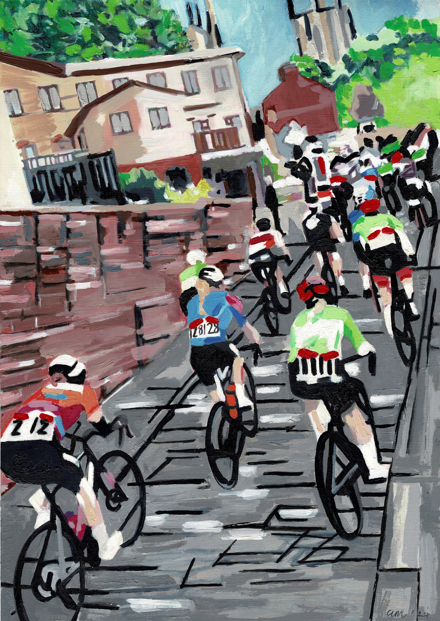 LGP Womens race Acrylic on paper 30.4 x 40.6 cm