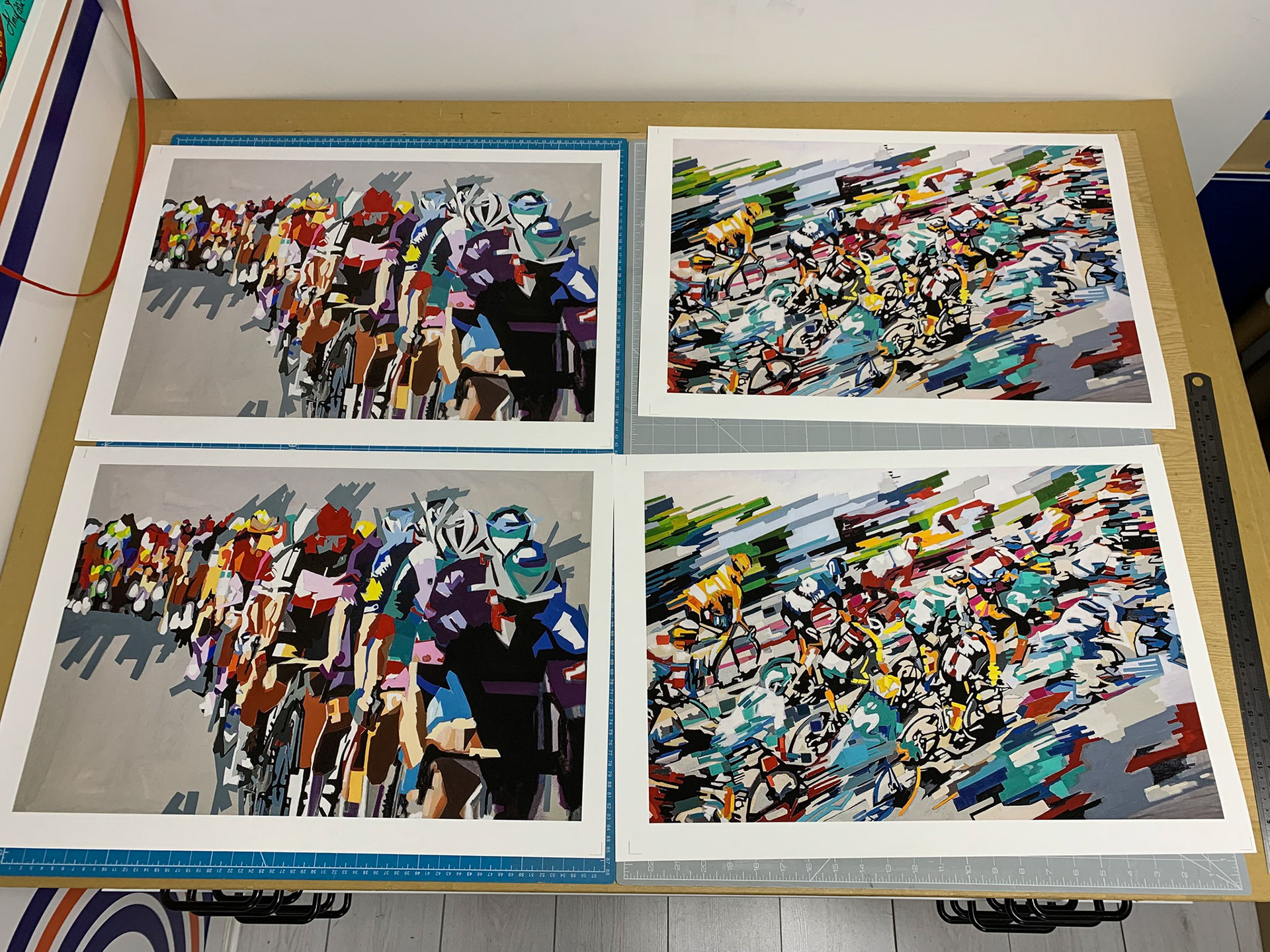 Peloton and In yellow at the printers