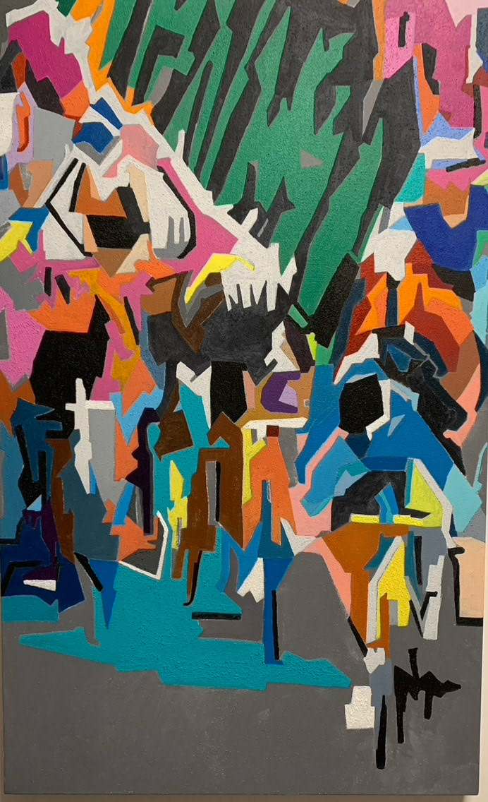 "Victorious Cav -Sprint" Acrylic on canvas 60 x 97.1 cm