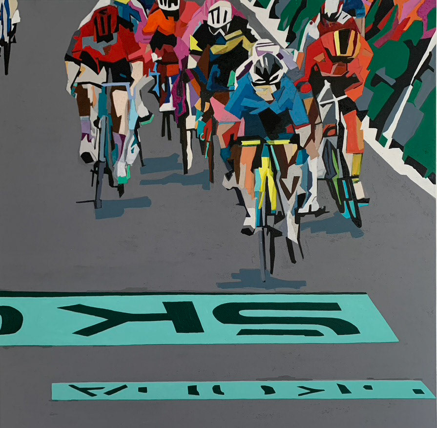 "Victorious Cav- break" Acrylic on canvas 90 x 90  cm