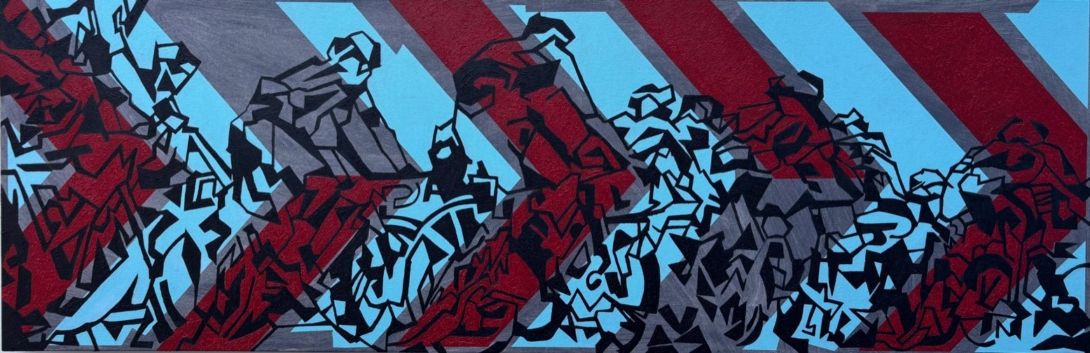 Chevron No 2 Acrylic on canvas 150 x 50 cm