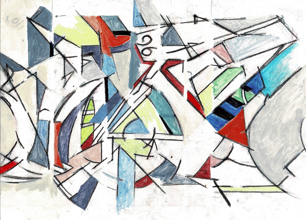 Cyclist study 3 42 x 29.7 cm Acrylic on paper