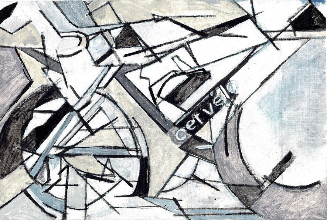 Cyclist study 2 42 x 29.7 cm Acrylic on paper