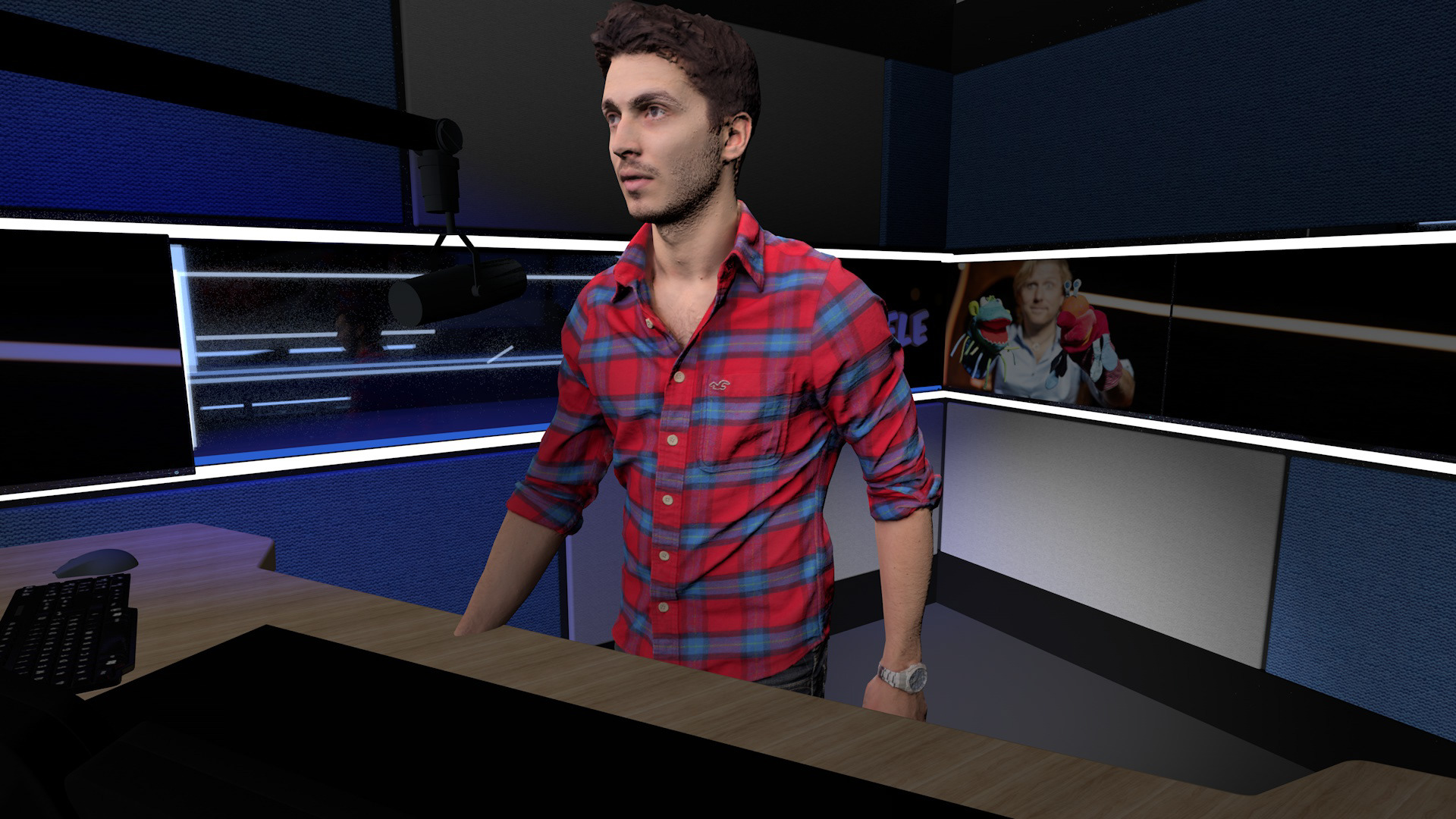 render vanuit cameraperspectief presentator