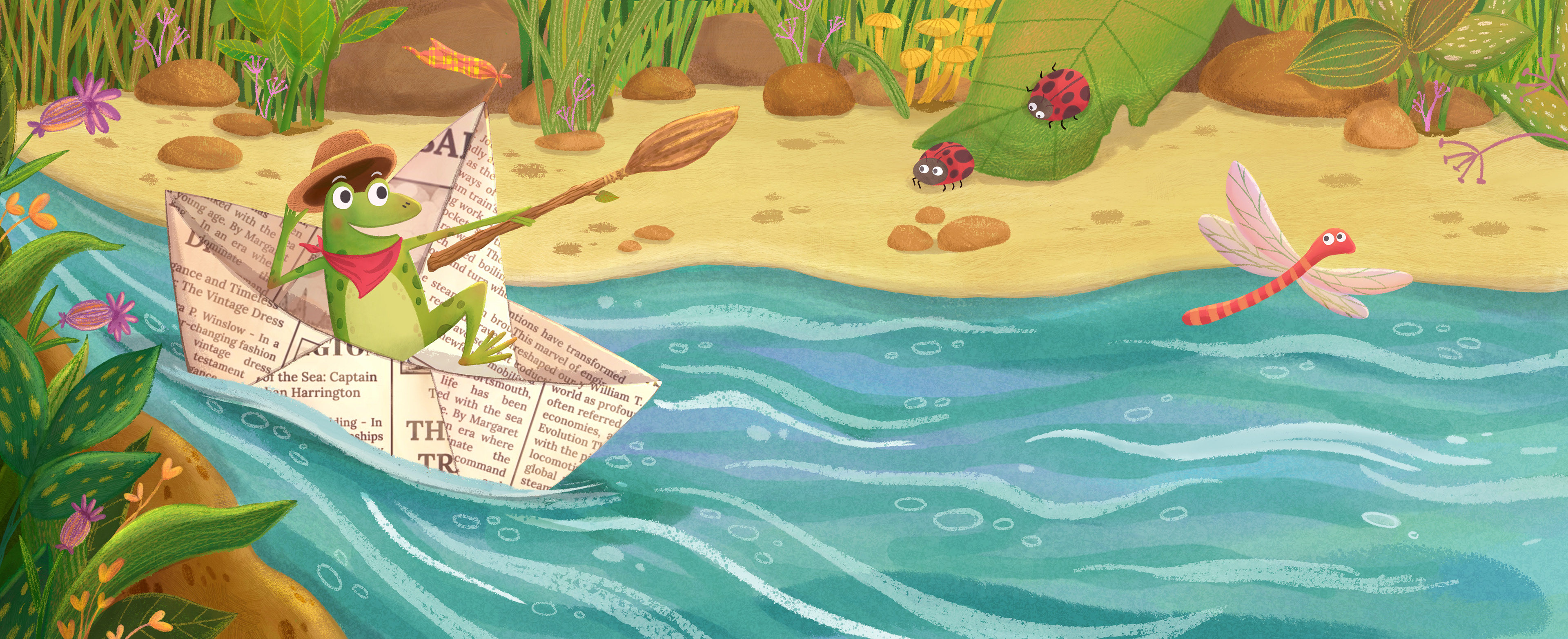 The Adventure of Tiko the Frog - Spread illustration
