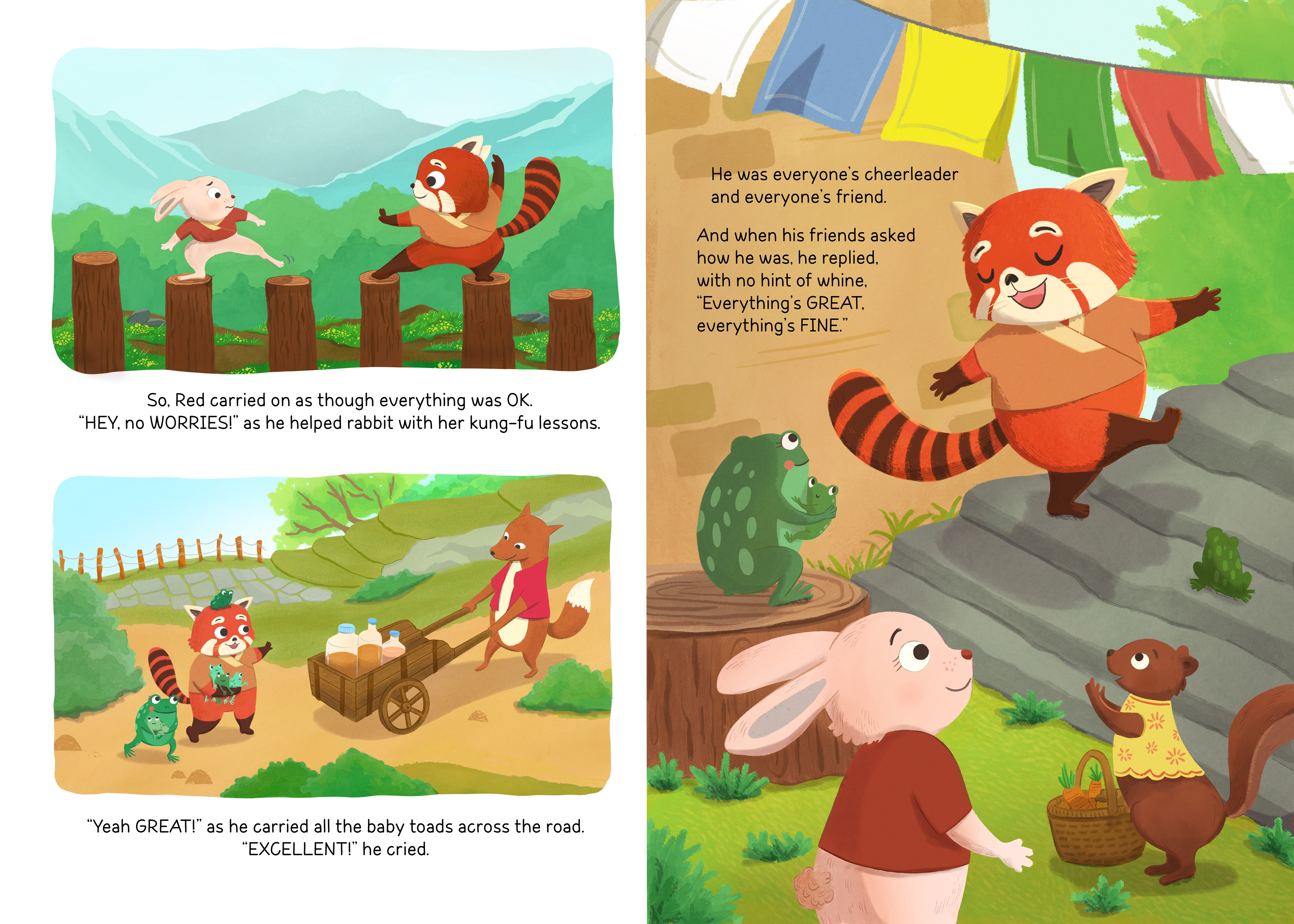 Red Gets the Blues - Spread illustration