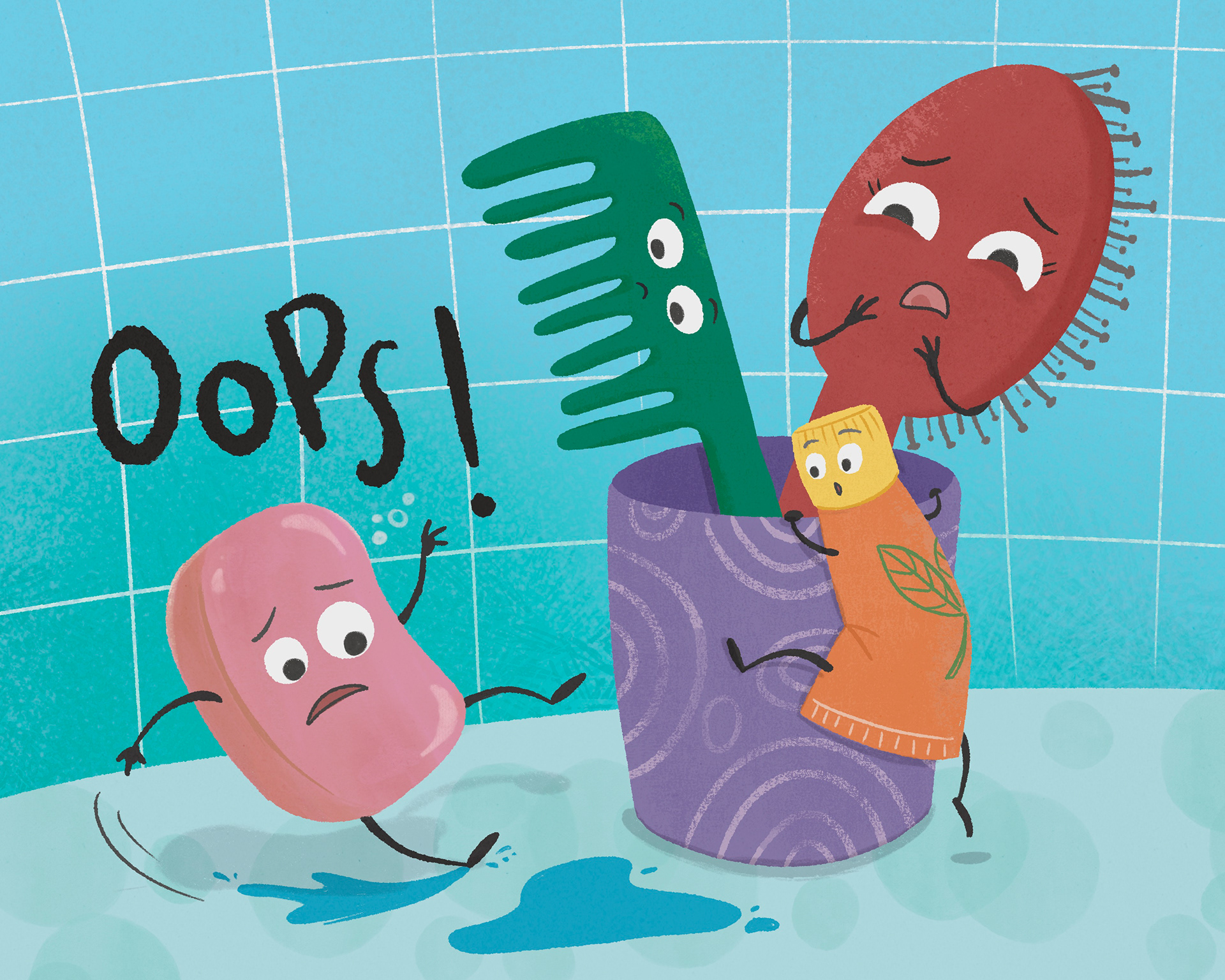 Bathroom Buddies - Single illustration