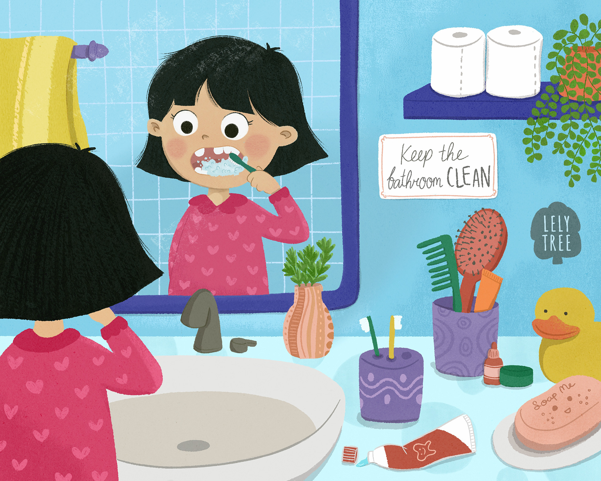 Bathroom Buddies - Single illustration