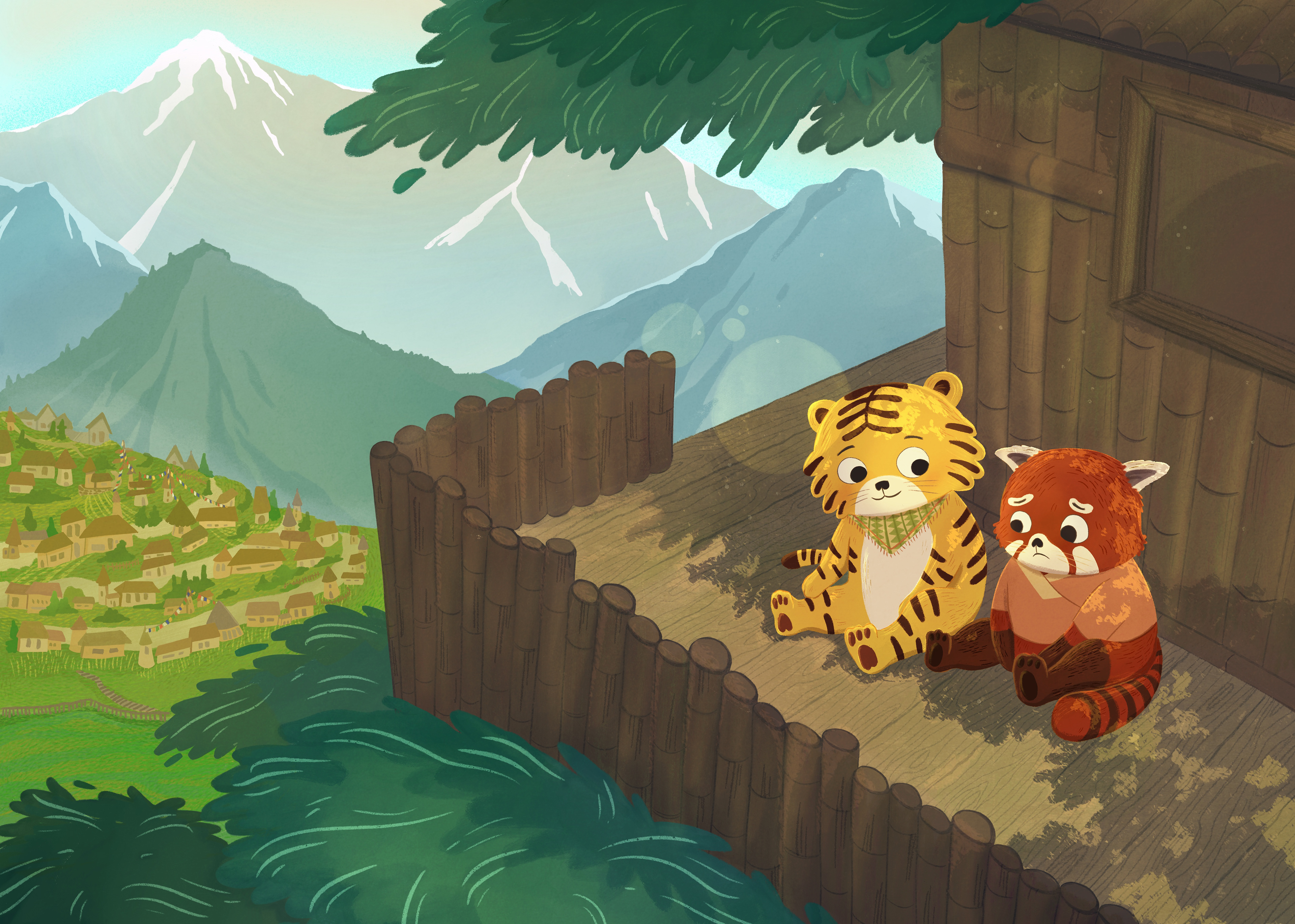 Red Gets the Blues - Spread illustration