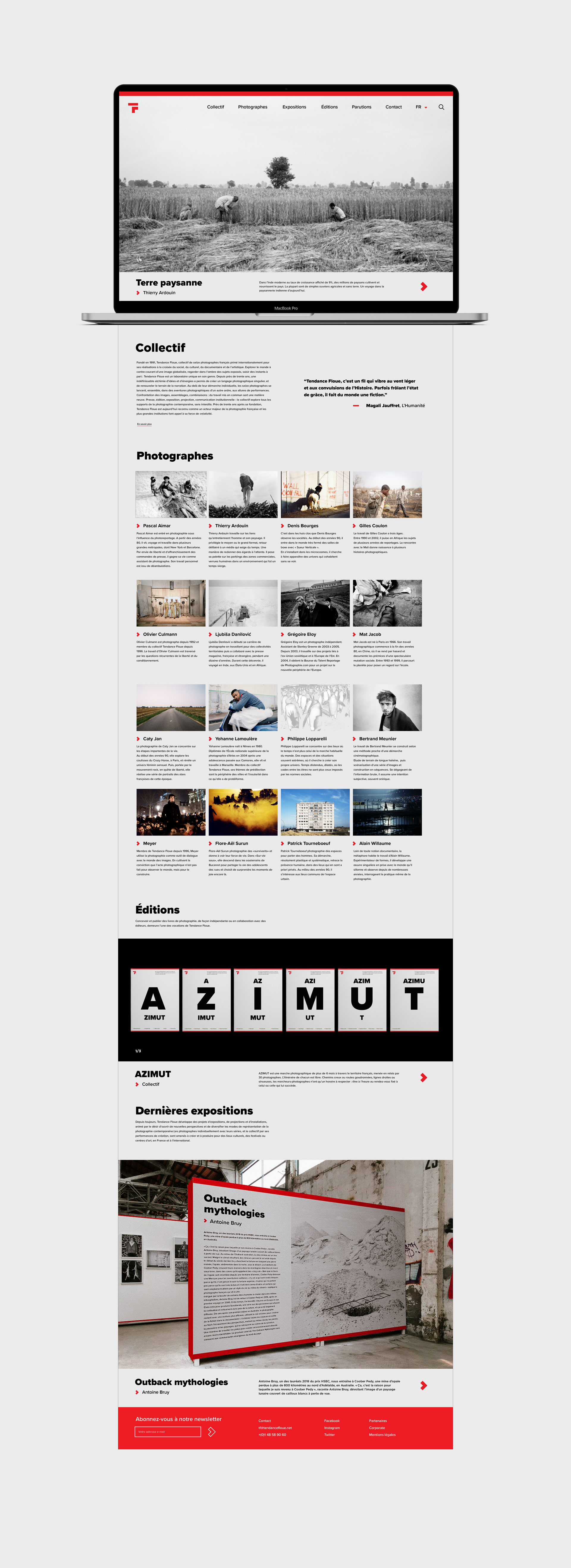 Laptop showing the complete scroll of the homepage of the website