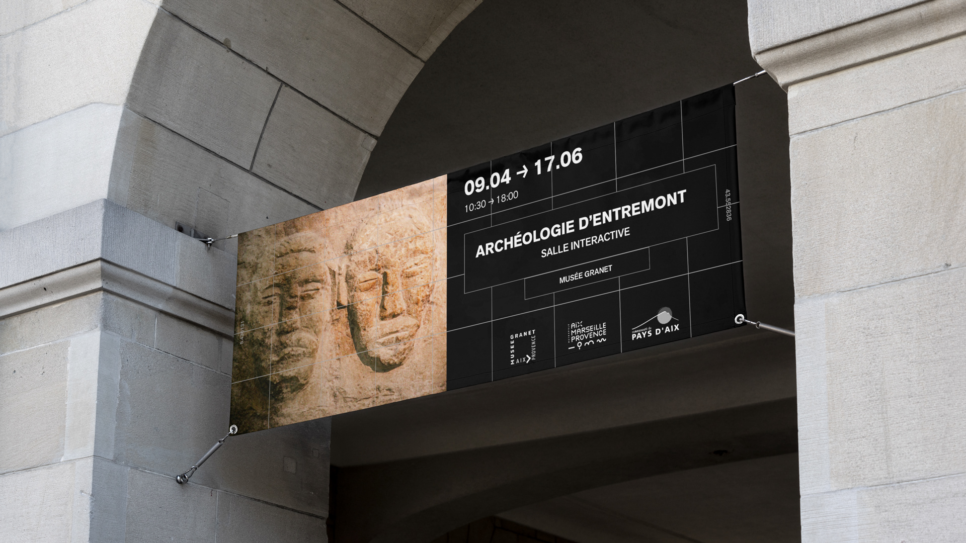Banner for the exhibition in the street