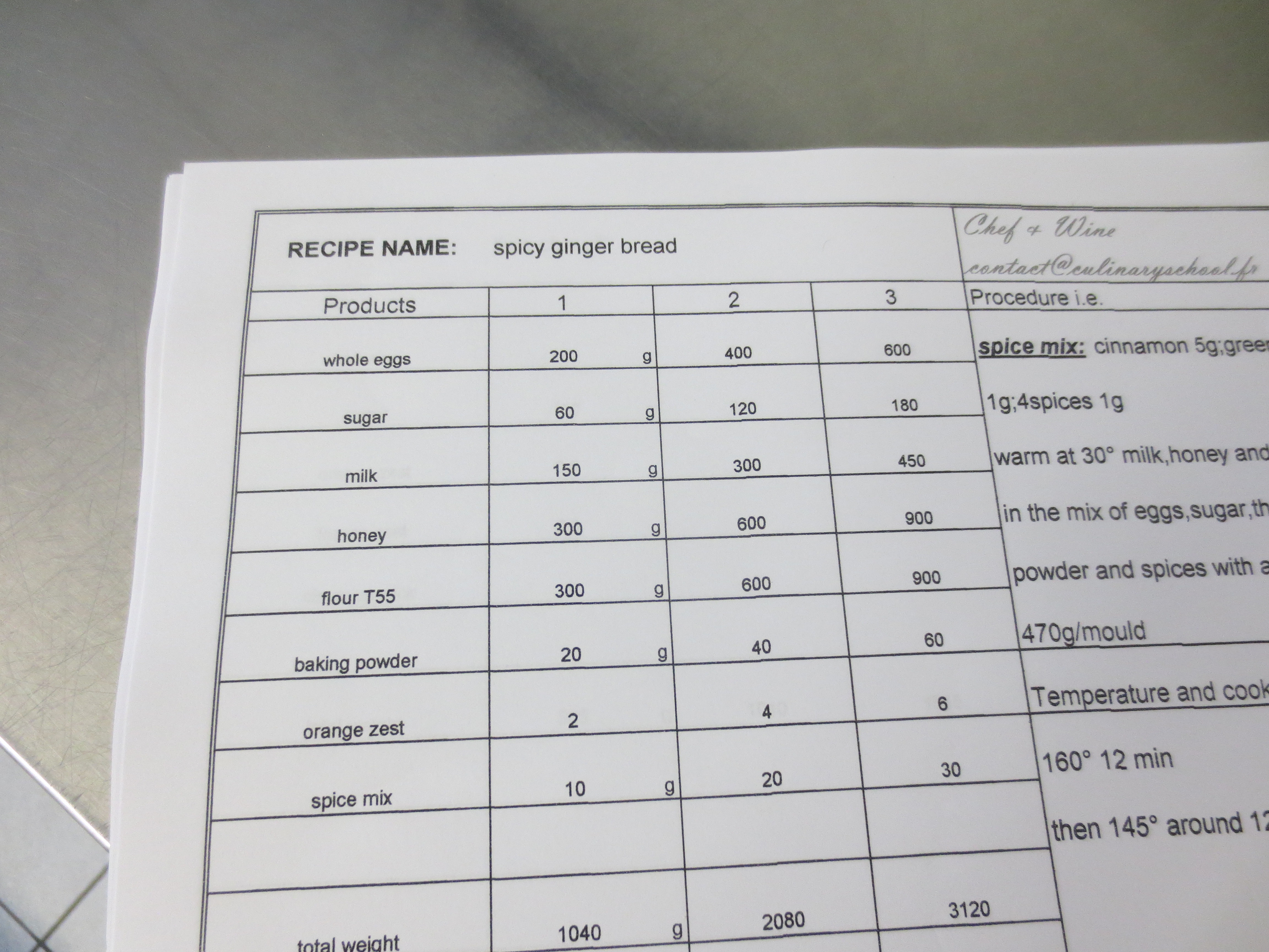 Recipe from recipe book