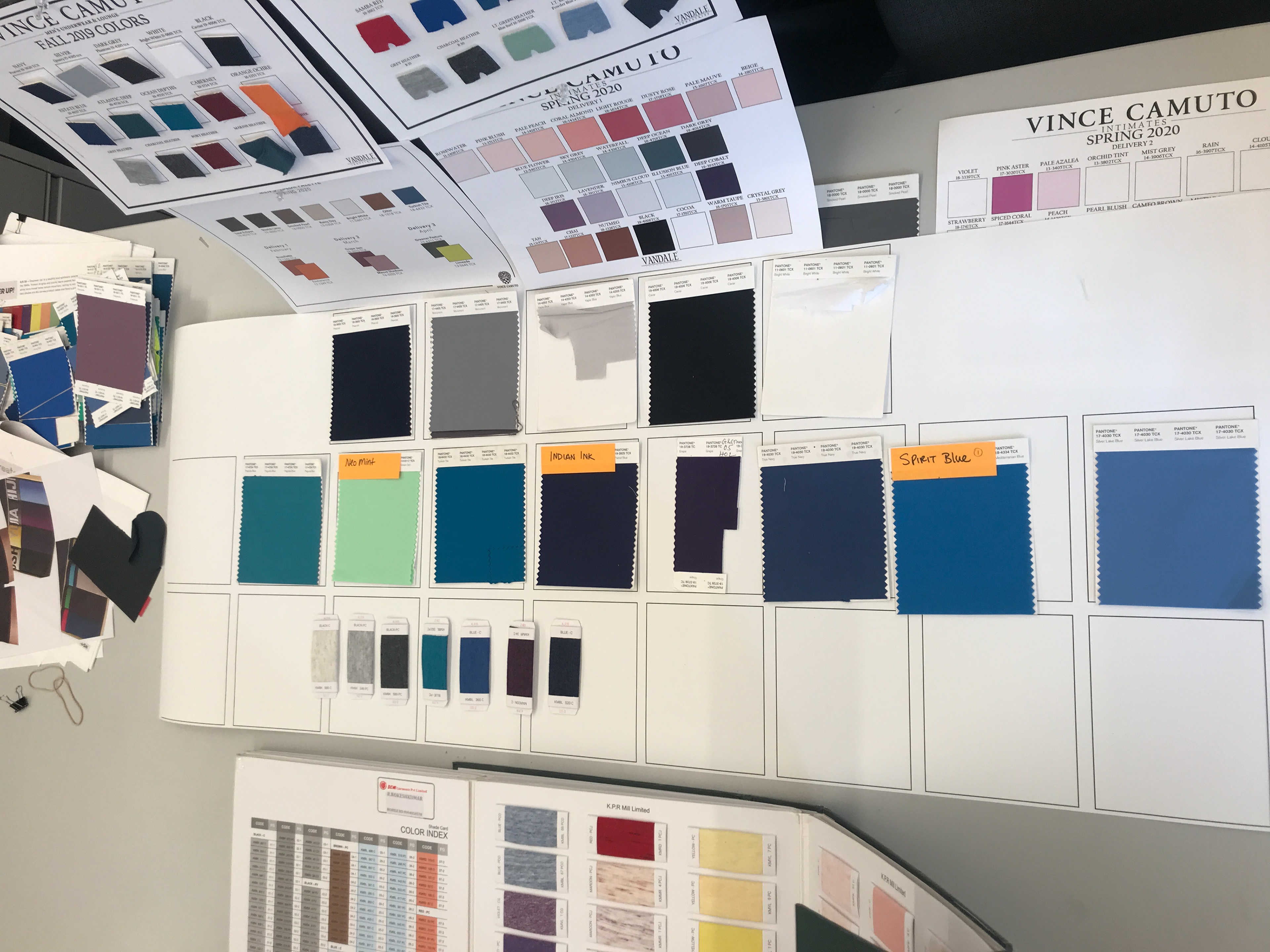 Image of color direction with swatches on board