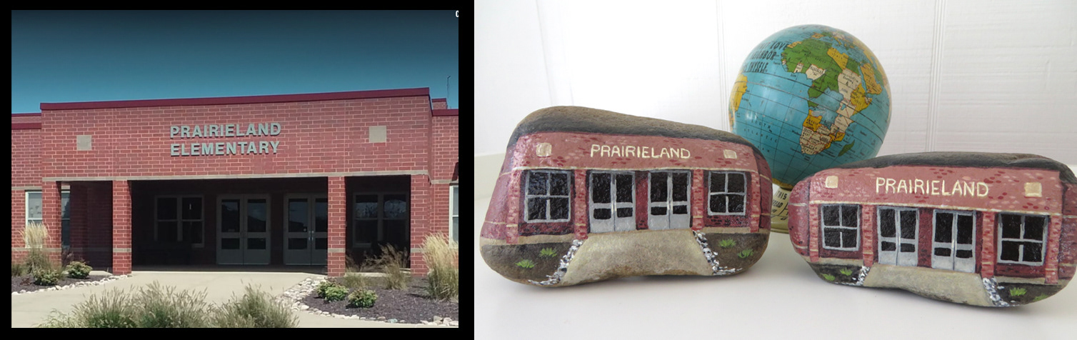 School portrait keepsake/gifts painted on 4" stone.