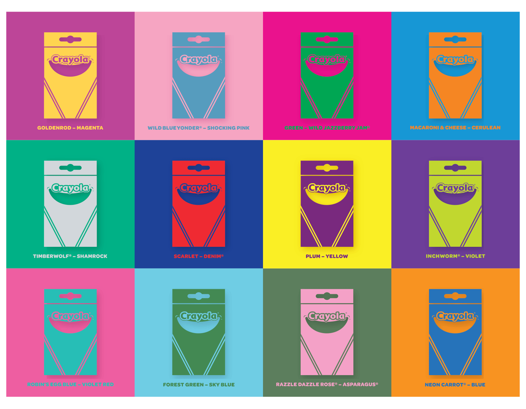 Showcasing Unique Crayola Color Pairings