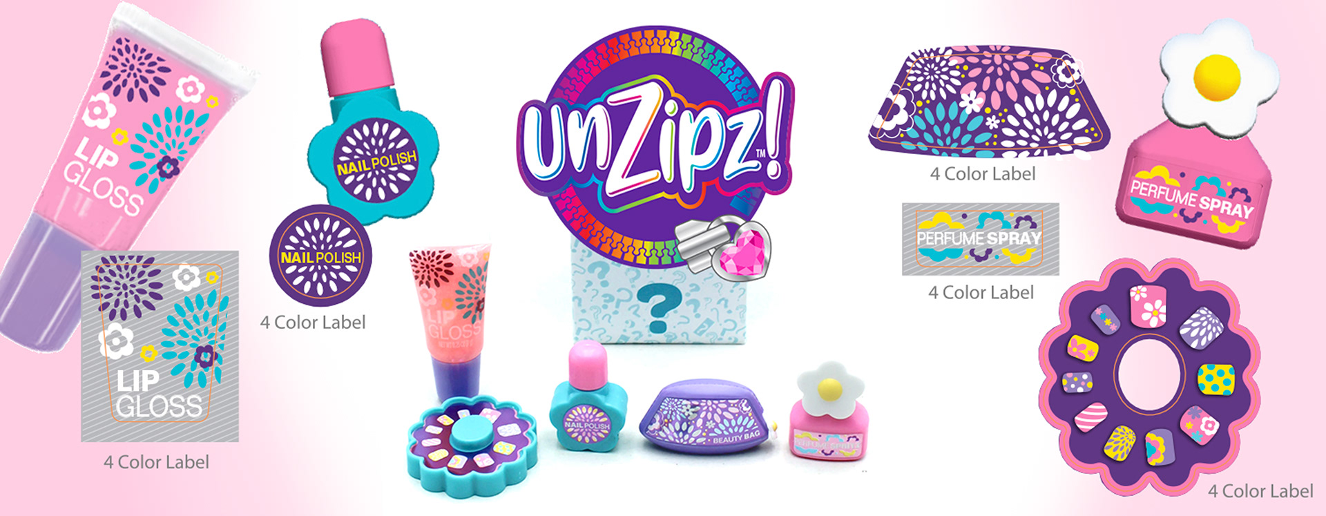Label Design for Shimmer N Sparkle UnZipz! Miniature Collectable Toys