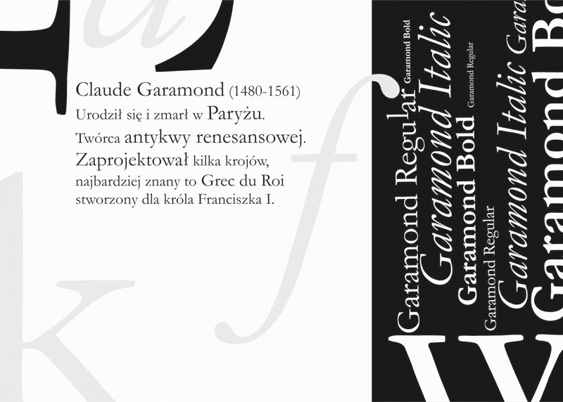 Daria Bimkiewicz-Och, Plakat Garamond