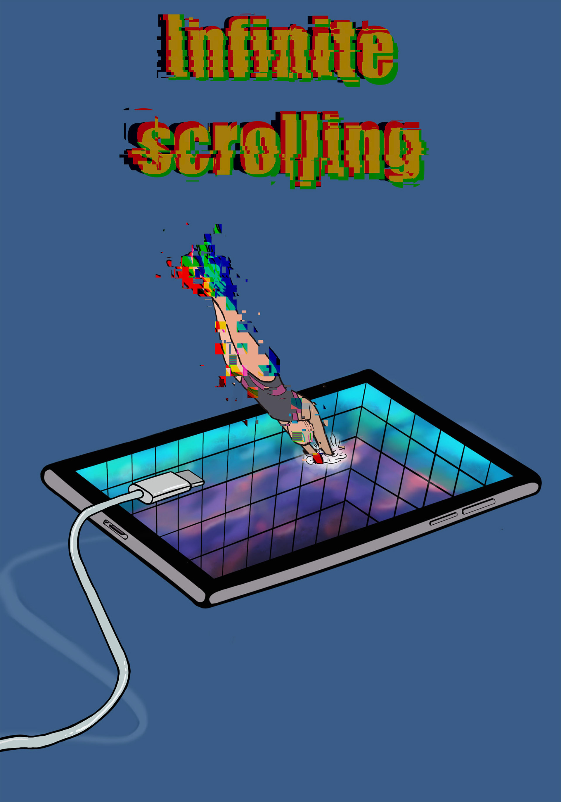 Konrad Chabraszewski Plakat Infinite scrolling/ II r. Grafika