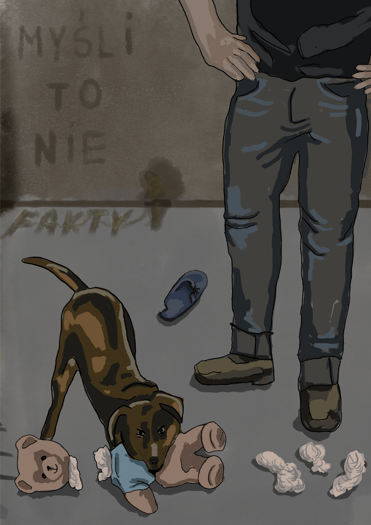 Alicja Łata Myśli to nie fakty, projekt serii ilustracji do zina, II r. Grafika