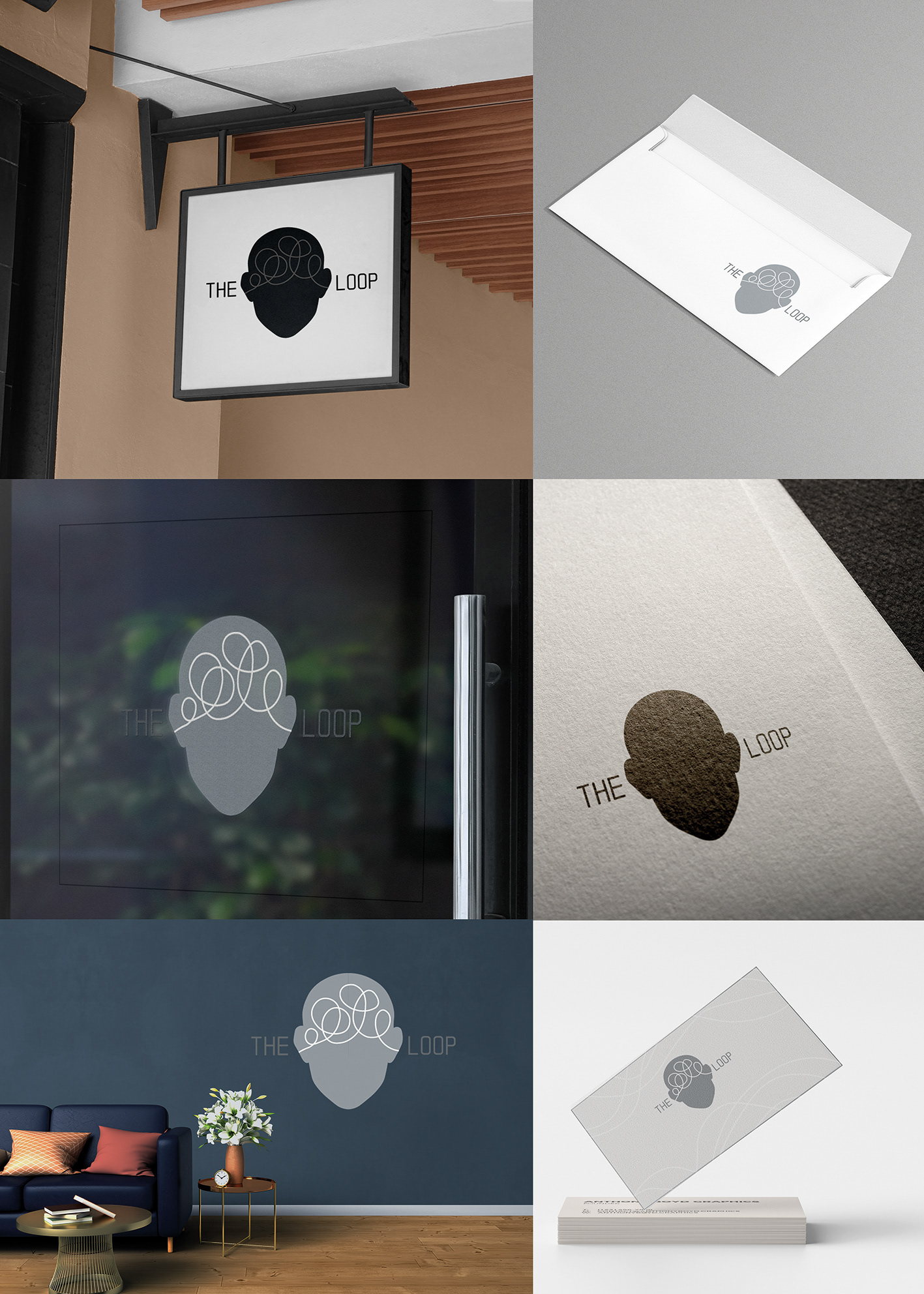 Martyna Zawadka projekt identyfikacji dla the loop/pracownia psychoterapii, II r. Grafika