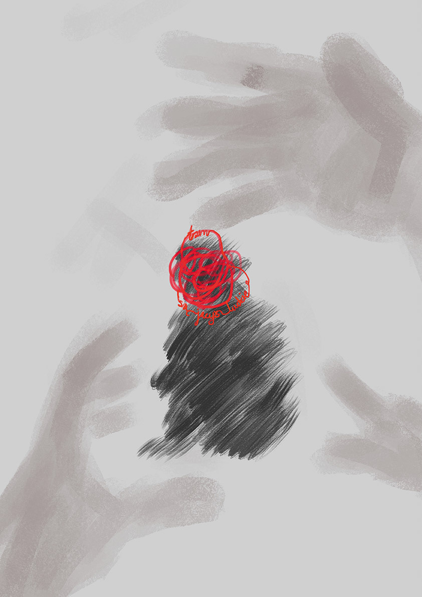 Kinga Tamul Niczego nie zgubiłam, nieczego nie znalazłam, cykl ilustracji, II r. Grafika