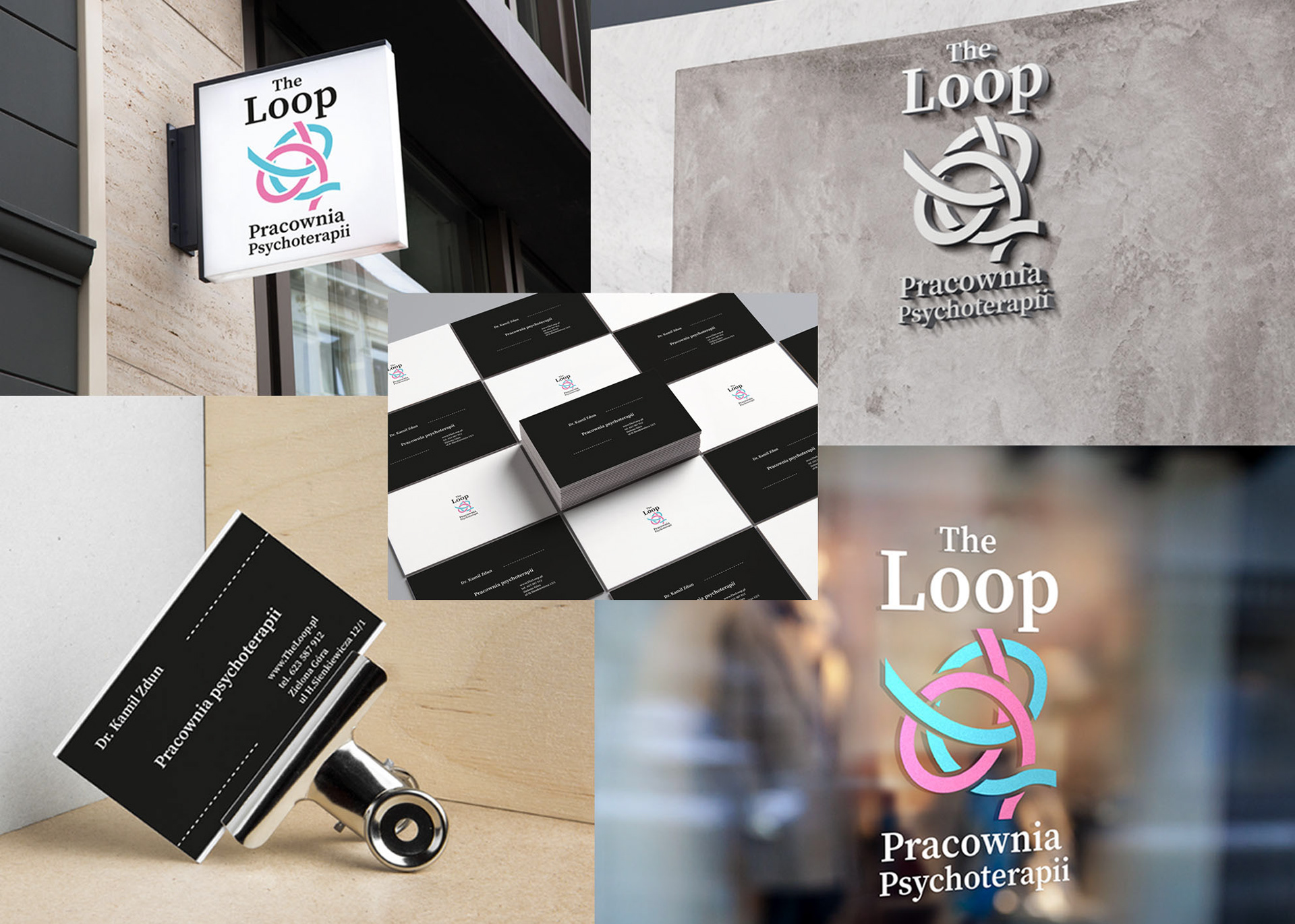 Konrad Chabraszewski projekt identyfikacji dla the loop/pracownia psychoterapii, II r. Grafika