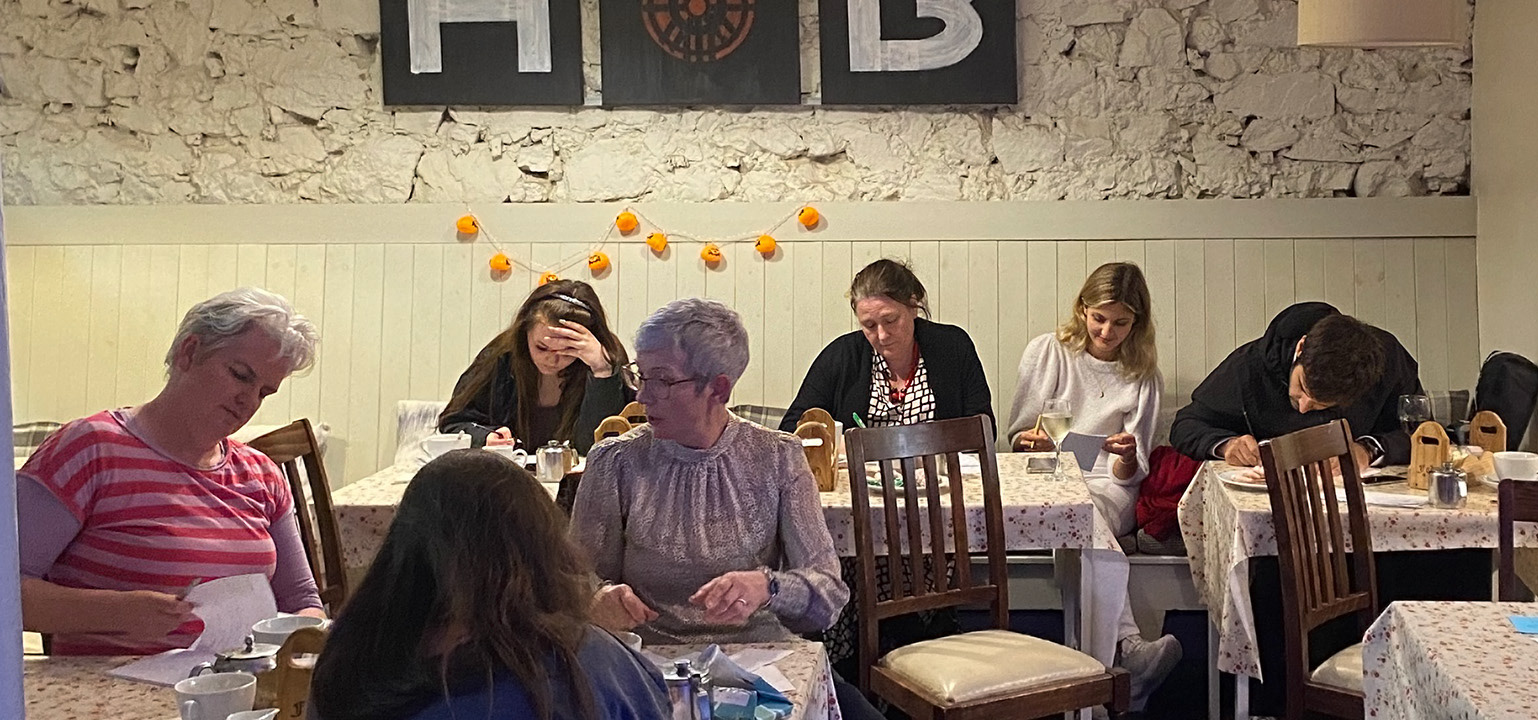 Students doing a writing assignment