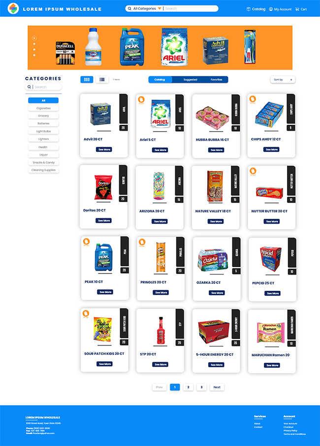 B2B Demo Site Catalog Concept