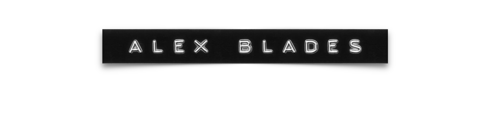 Text Logo for Alex Blades Music editorial and commercial portrait photographer. Nottingham, UK. Nottingham based portrait photography